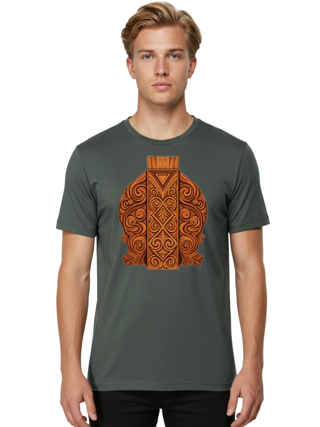 Maori-Wood-Carving Men'S Graphic Tee, 100% Cotton, Comfortable Casual Summer Wear, Machine Washable, Vintage Camera, Old Camera, Antique Camera, Black Camera, Classic Photography, Photography Equipment, Nostalgic Device, Film Camera, Bam833