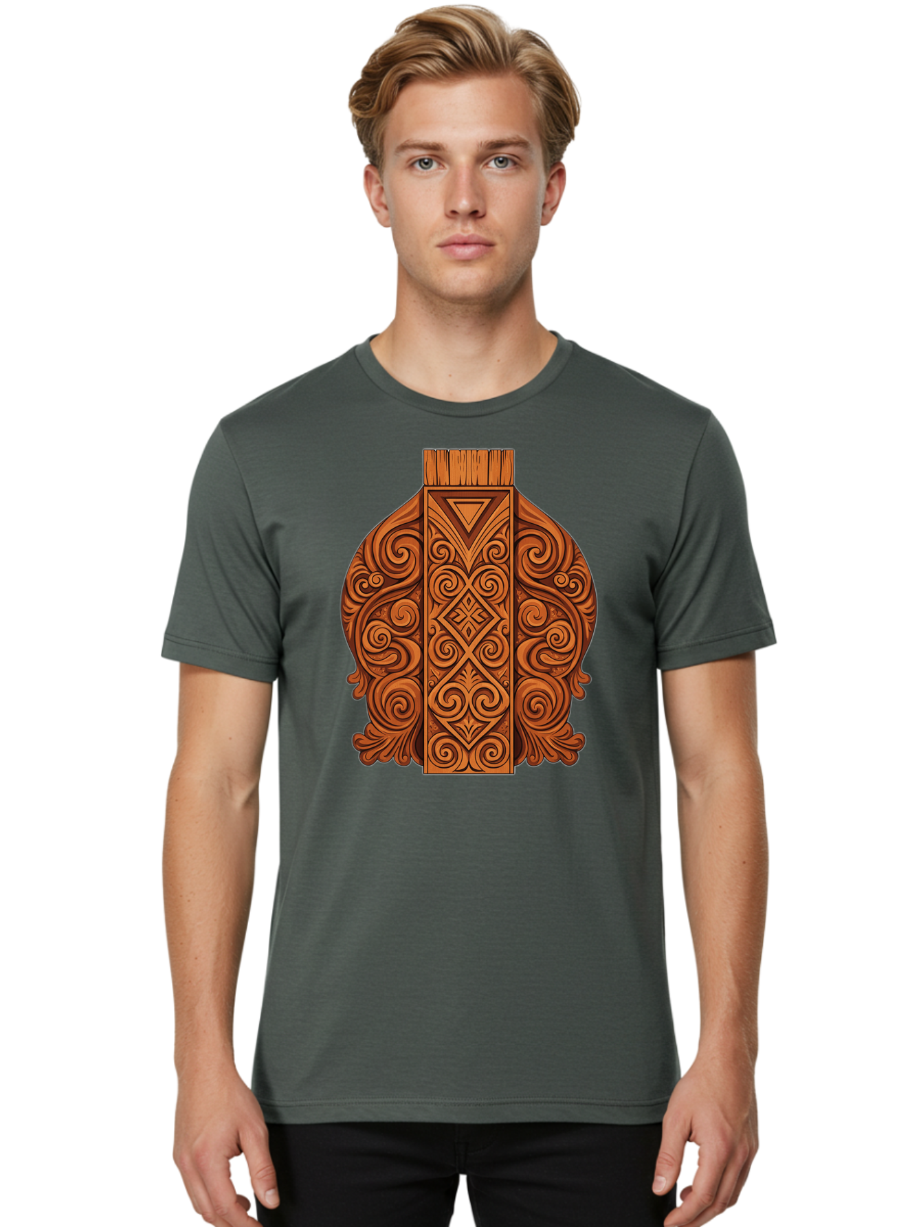 Maori-Wood-Carving Men'S Graphic Tee, 100% Cotton, Comfortable Casual Summer Wear, Machine Washable, Vintage Camera, Old Camera, Antique Camera, Black Camera, Classic Photography, Photography Equipment, Nostalgic Device, Film Camera, Bam833