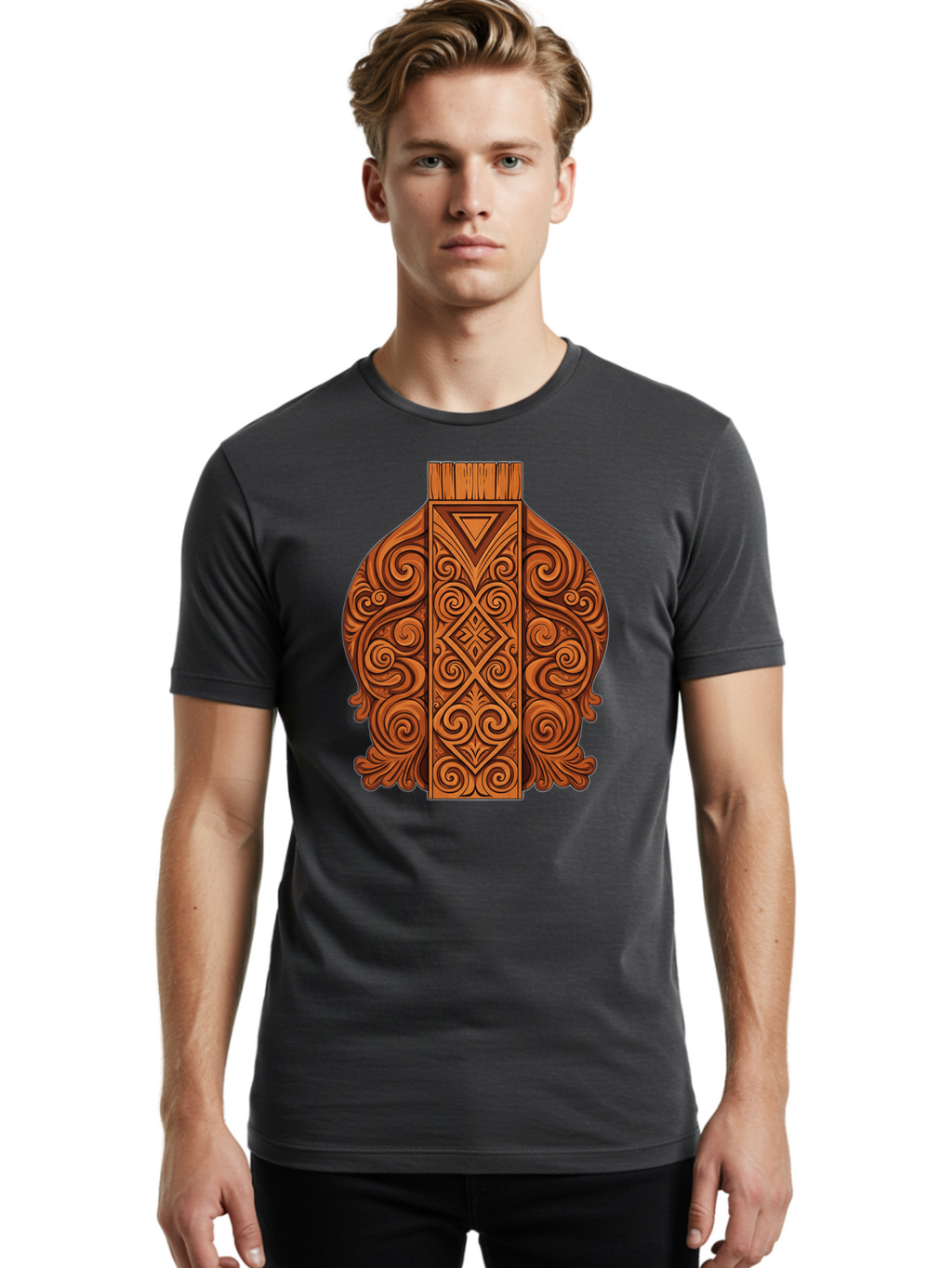 Maori-Wood-Carving Men'S Graphic Tee, 100% Cotton, Comfortable Casual Summer Wear, Machine Washable, Vintage Camera, Old Camera, Antique Camera, Black Camera, Classic Photography, Photography Equipment, Nostalgic Device, Film Camera, Bam833