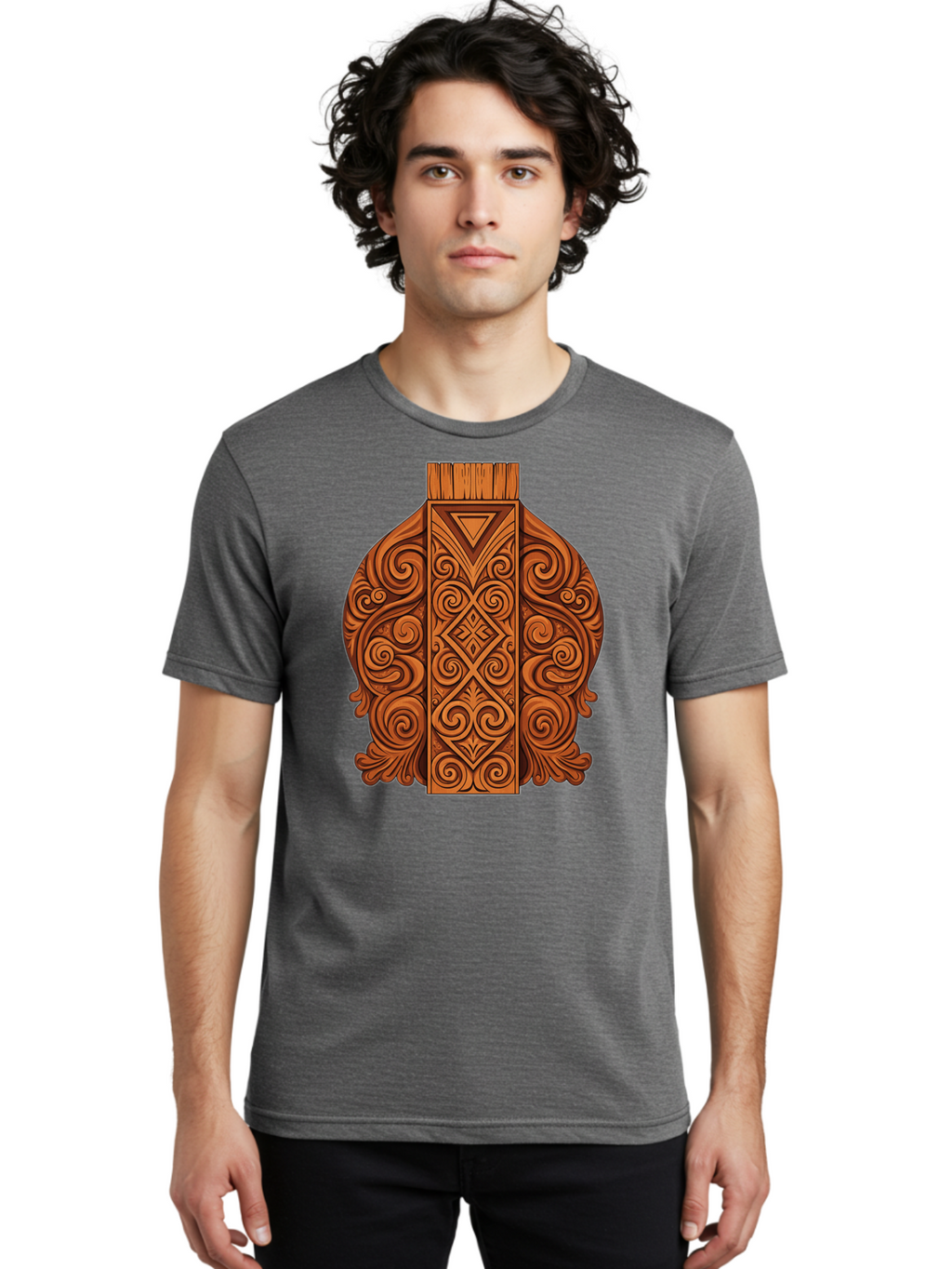 Maori-Wood-Carving Men'S Graphic Tee, 100% Cotton, Comfortable Casual Summer Wear, Machine Washable, Vintage Camera, Old Camera, Antique Camera, Black Camera, Classic Photography, Photography Equipment, Nostalgic Device, Film Camera, Bam833