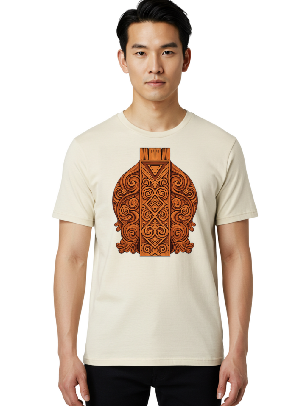 Maori-Wood-Carving Men'S Graphic Tee, 100% Cotton, Comfortable Casual Summer Wear, Machine Washable, Vintage Camera, Old Camera, Antique Camera, Black Camera, Classic Photography, Photography Equipment, Nostalgic Device, Film Camera, Bam833