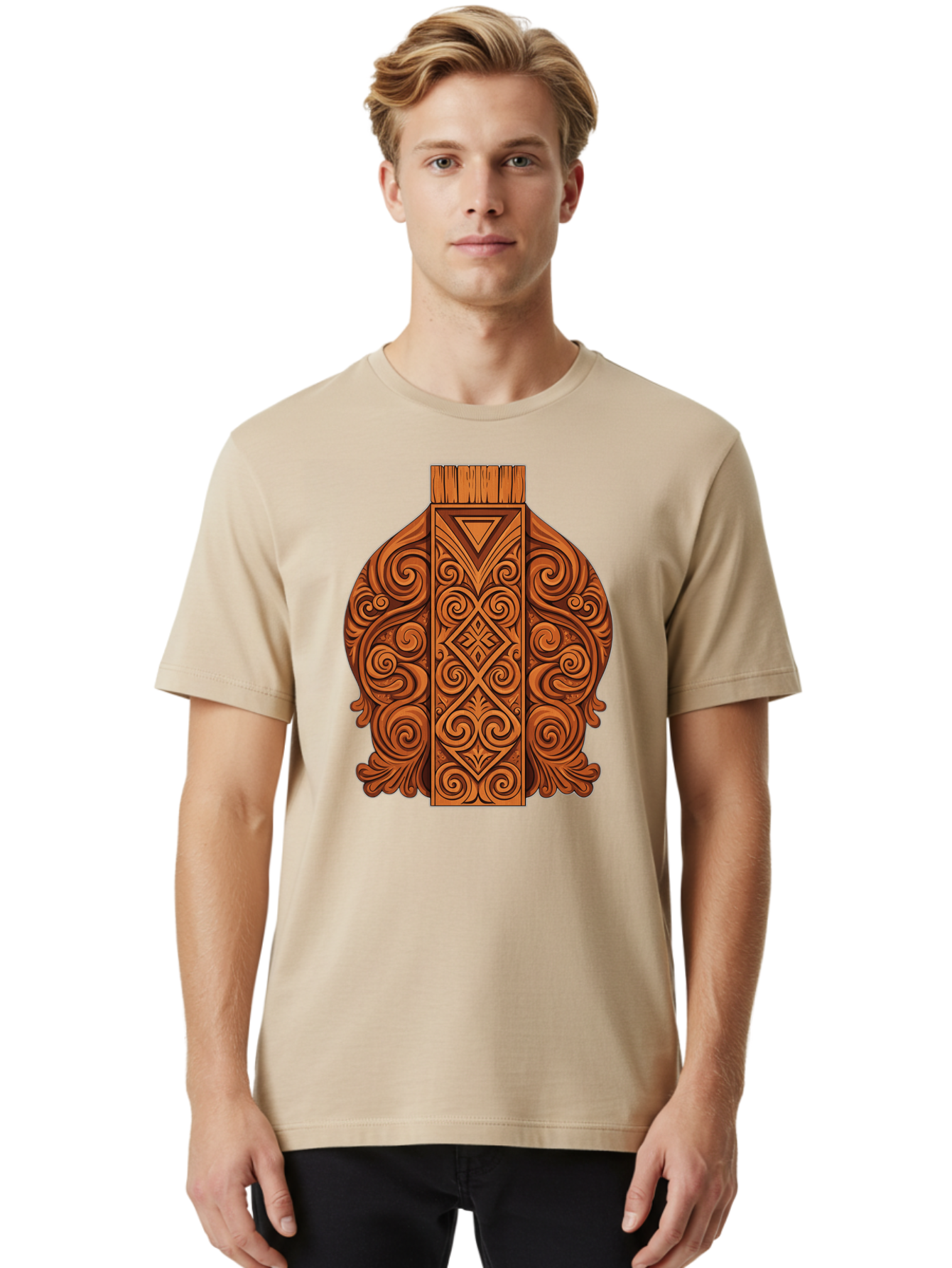 Maori-Wood-Carving Men'S Graphic Tee, 100% Cotton, Comfortable Casual Summer Wear, Machine Washable, Vintage Camera, Old Camera, Antique Camera, Black Camera, Classic Photography, Photography Equipment, Nostalgic Device, Film Camera, Bam833