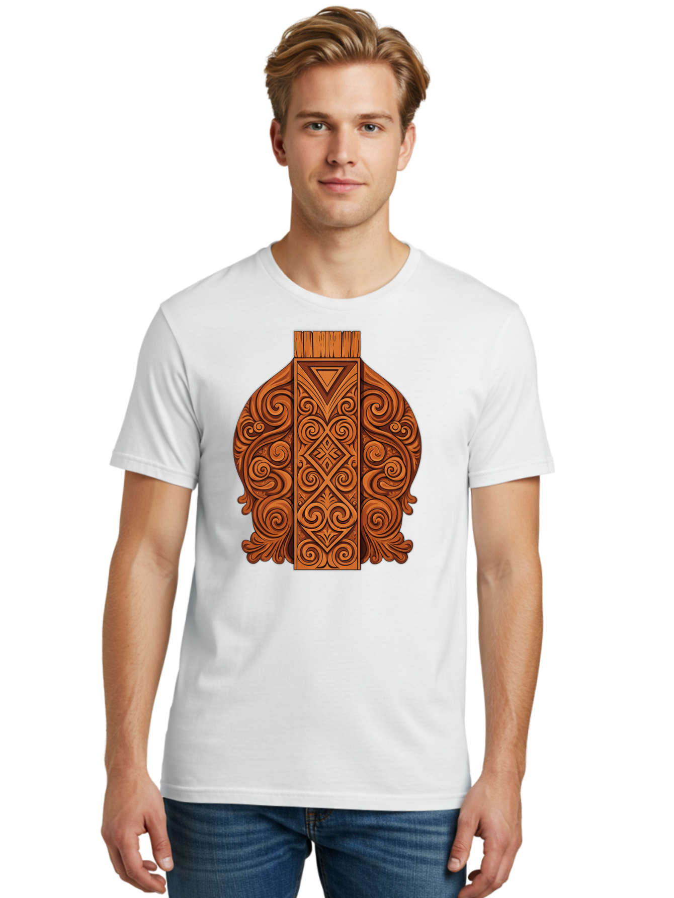 Maori-Wood-Carving Men'S Graphic Tee, 100% Cotton, Comfortable Casual Summer Wear, Machine Washable, Vintage Camera, Old Camera, Antique Camera, Black Camera, Classic Photography, Photography Equipment, Nostalgic Device, Film Camera, Bam833