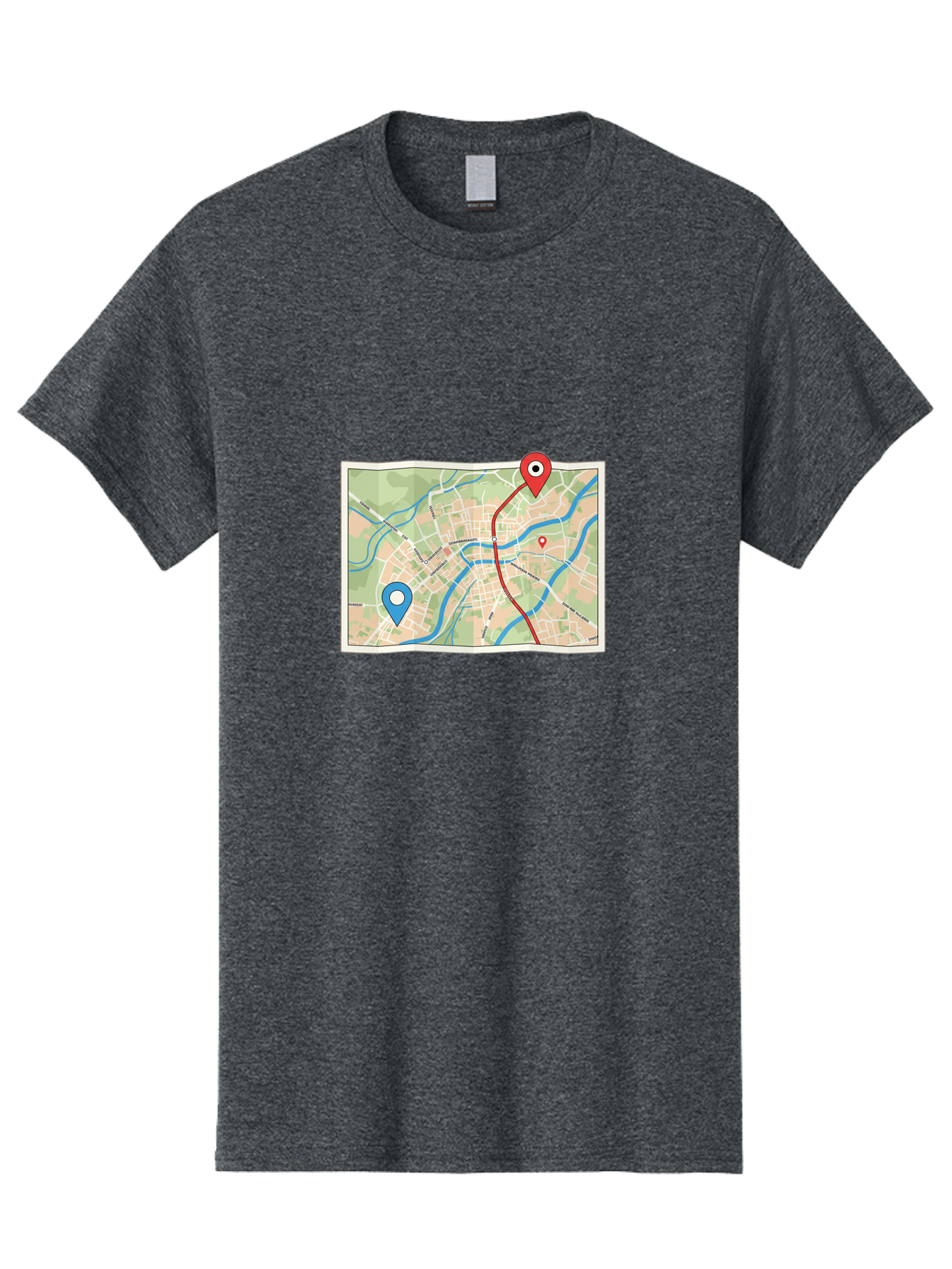 Map-With-Route Men'S Graphic Tee, 100% Cotton, Comfortable Casual Summer Wear, Machine Washable, Vintage Camera, Old Camera, Antique Camera, Black Camera, Classic Photography, Photography Equipment, Nostalgic Device, Film Camera, Camera Art Bam835