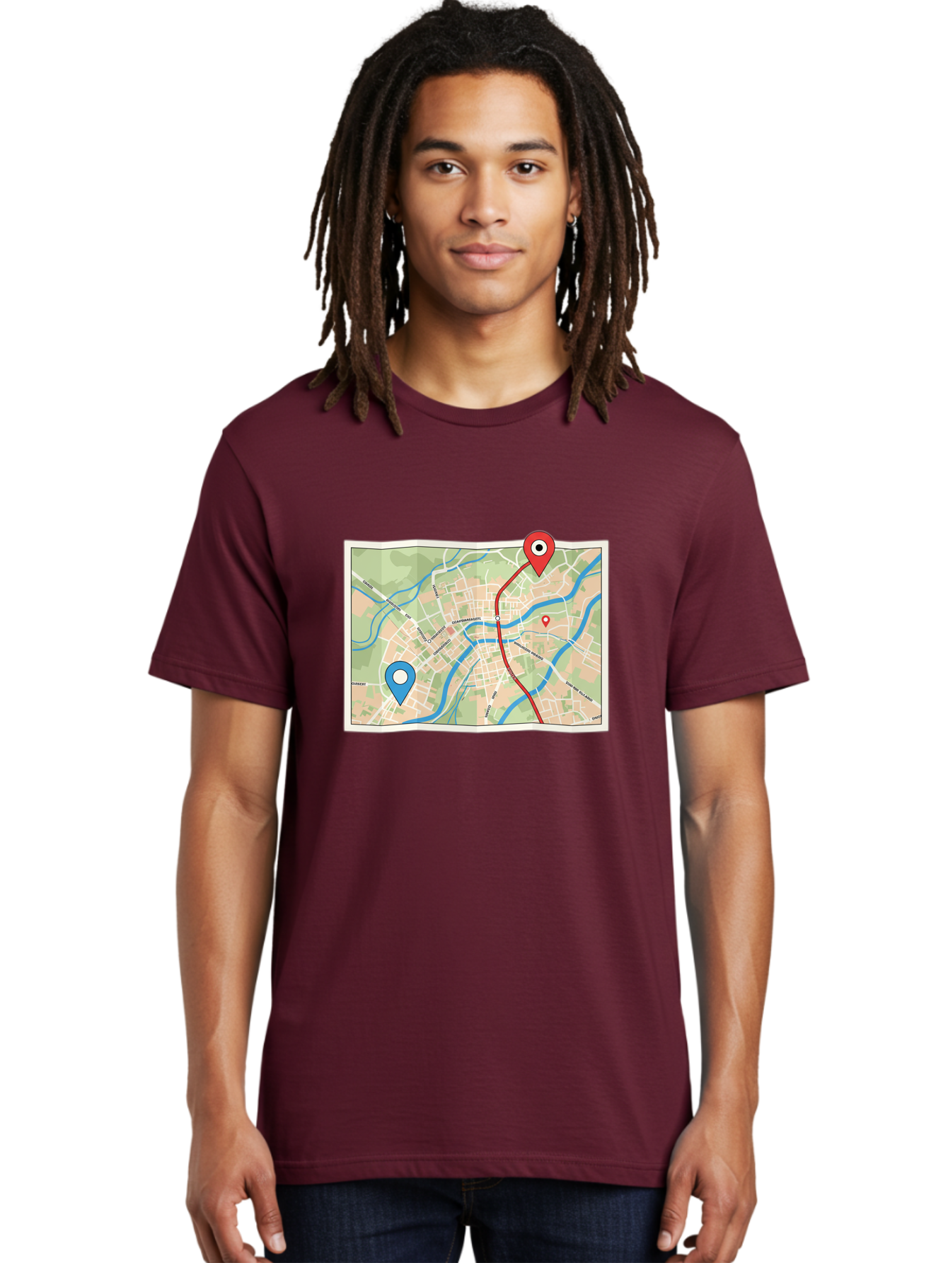 Map-With-Route Men'S Graphic Tee, 100% Cotton, Comfortable Casual Summer Wear, Machine Washable, Vintage Camera, Old Camera, Antique Camera, Black Camera, Classic Photography, Photography Equipment, Nostalgic Device, Film Camera, Camera Art Bam835