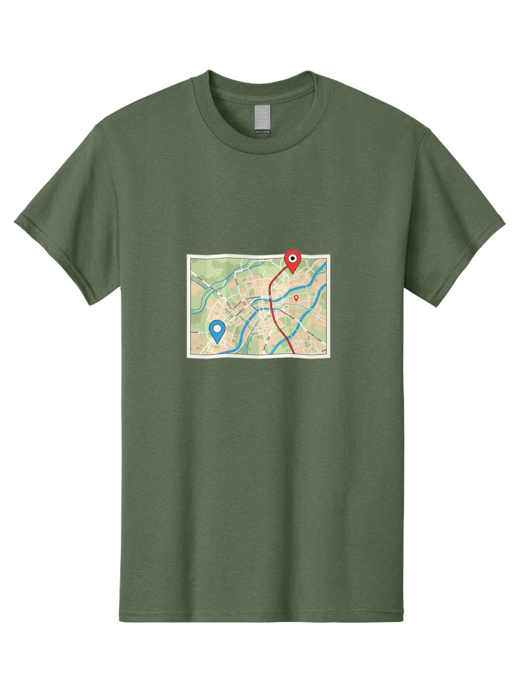 Map-With-Route Men'S Graphic Tee, 100% Cotton, Comfortable Casual Summer Wear, Machine Washable, Vintage Camera, Old Camera, Antique Camera, Black Camera, Classic Photography, Photography Equipment, Nostalgic Device, Film Camera, Camera Art Bam835