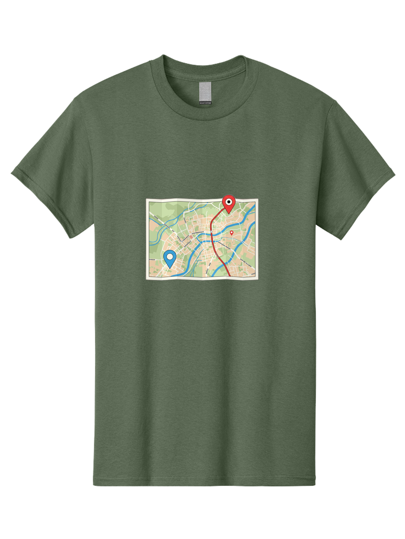 Map-With-Route Men'S Graphic Tee, 100% Cotton, Comfortable Casual Summer Wear, Machine Washable, Vintage Camera, Old Camera, Antique Camera, Black Camera, Classic Photography, Photography Equipment, Nostalgic Device, Film Camera, Camera Art Bam835