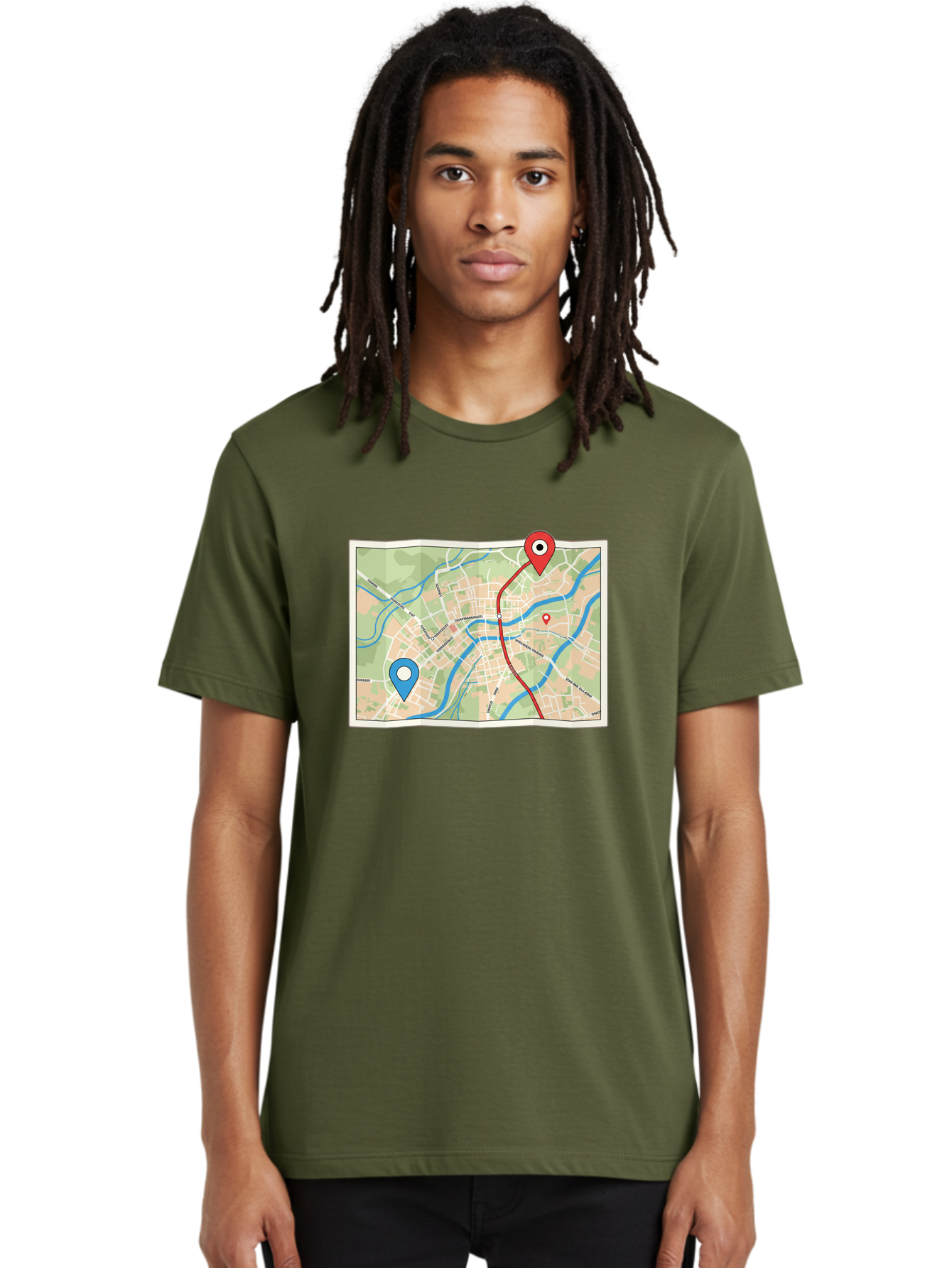 Map-With-Route Men'S Graphic Tee, 100% Cotton, Comfortable Casual Summer Wear, Machine Washable, Vintage Camera, Old Camera, Antique Camera, Black Camera, Classic Photography, Photography Equipment, Nostalgic Device, Film Camera, Camera Art Bam835