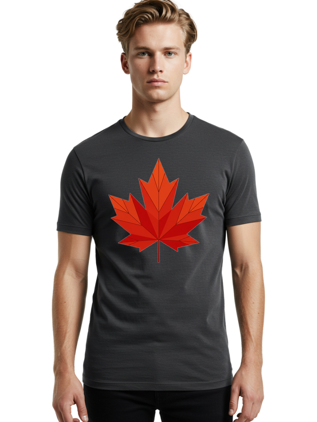 Maple-Leaf Men'S Graphic Tee, 100% Cotton, Comfortable Casual Summer Wear, Machine Washable, Vintage Camera, Old Camera, Antique Camera, Black Camera, Classic Photography, Photography Equipment, Nostalgic Device, Film Camera, Camera Art Bam837
