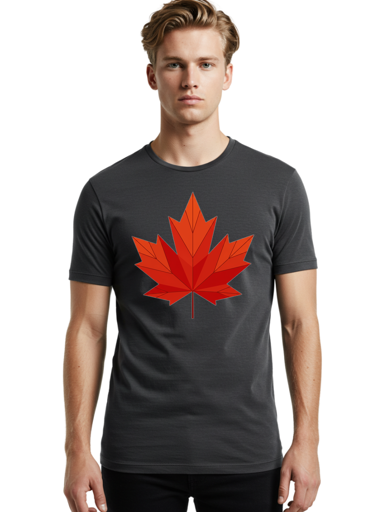 Maple-Leaf Men'S Graphic Tee, 100% Cotton, Comfortable Casual Summer Wear, Machine Washable, Vintage Camera, Old Camera, Antique Camera, Black Camera, Classic Photography, Photography Equipment, Nostalgic Device, Film Camera, Camera Art Bam837