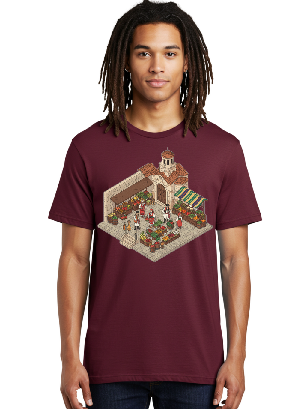 Market-Scene Men'S Graphic Tee, 100% Cotton, Comfortable Casual Summer Wear, Machine Washable, Vintage Camera, Old Camera, Antique Camera, Black Camera, Classic Photography, Photography Equipment, Nostalgic Device, Film Camera, Camera Art Bam838
