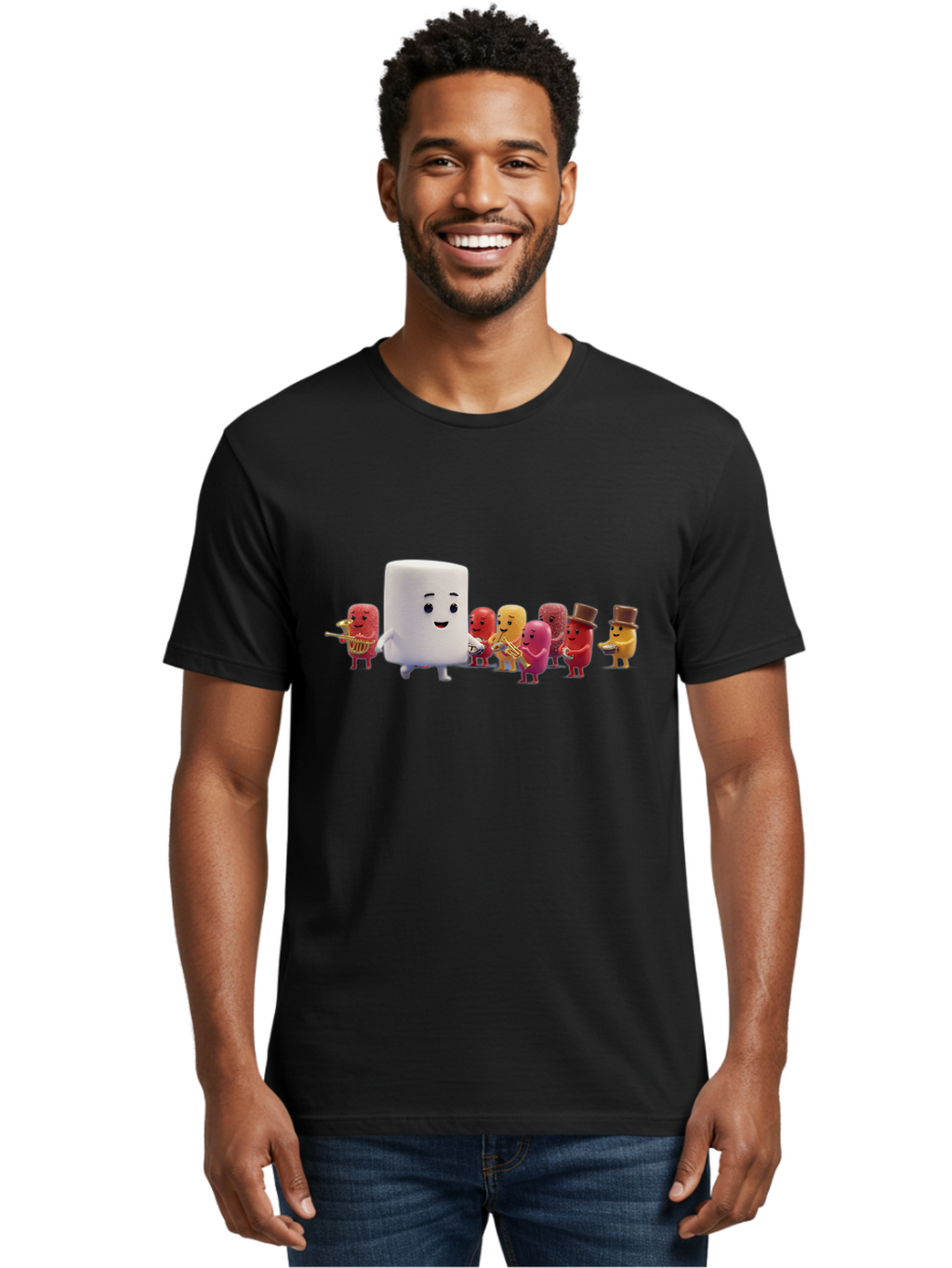 Marsh-Mallow-And-Jelly-Band Men'S Graphic Tee, 100% Cotton, Comfortable Casual Summer Wear, Machine Washable, Vintage Camera, Old Camera, Antique Camera, Black Camera, Classic Photography, Photography Equipment, Nostalgic Device, Film Camera, Bam840