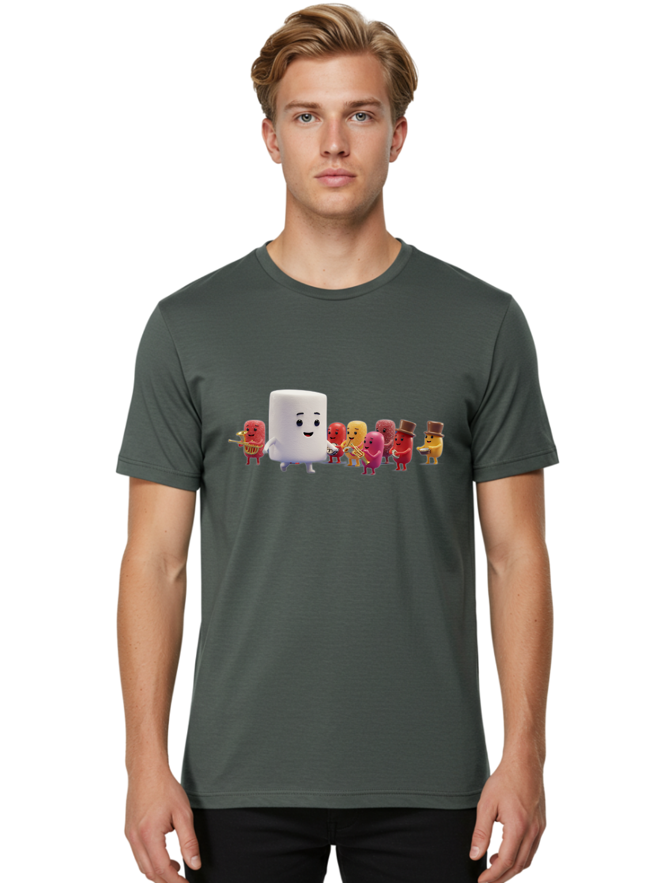 Marsh-Mallow-And-Jelly-Band Men'S Graphic Tee, 100% Cotton, Comfortable Casual Summer Wear, Machine Washable, Vintage Camera, Old Camera, Antique Camera, Black Camera, Classic Photography, Photography Equipment, Nostalgic Device, Film Camera, Bam840