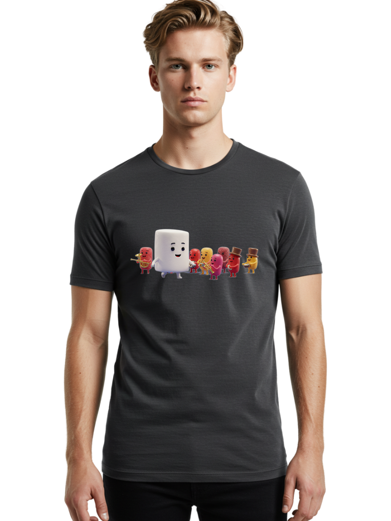 Marsh-Mallow-And-Jelly-Band Men'S Graphic Tee, 100% Cotton, Comfortable Casual Summer Wear, Machine Washable, Vintage Camera, Old Camera, Antique Camera, Black Camera, Classic Photography, Photography Equipment, Nostalgic Device, Film Camera, Bam840