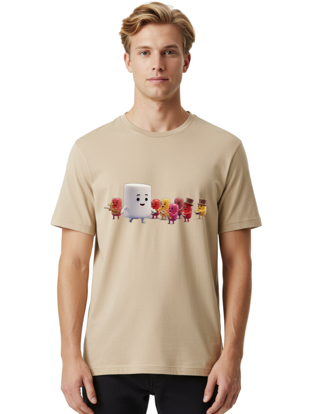 Marsh-Mallow-And-Jelly-Band Men'S Graphic Tee, 100% Cotton, Comfortable Casual Summer Wear, Machine Washable, Vintage Camera, Old Camera, Antique Camera, Black Camera, Classic Photography, Photography Equipment, Nostalgic Device, Film Camera, Bam840