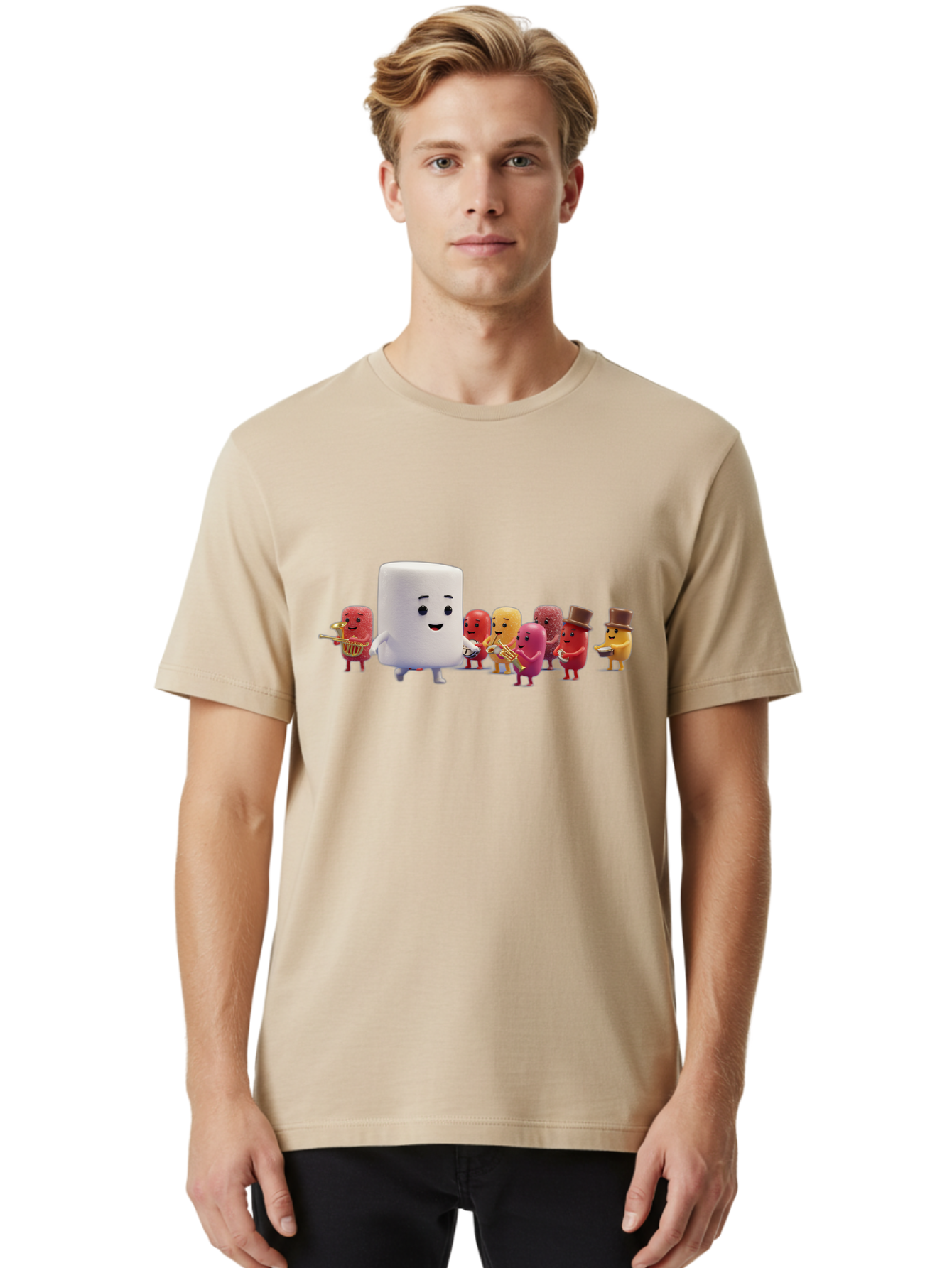 Marsh-Mallow-And-Jelly-Band Men'S Graphic Tee, 100% Cotton, Comfortable Casual Summer Wear, Machine Washable, Vintage Camera, Old Camera, Antique Camera, Black Camera, Classic Photography, Photography Equipment, Nostalgic Device, Film Camera, Bam840
