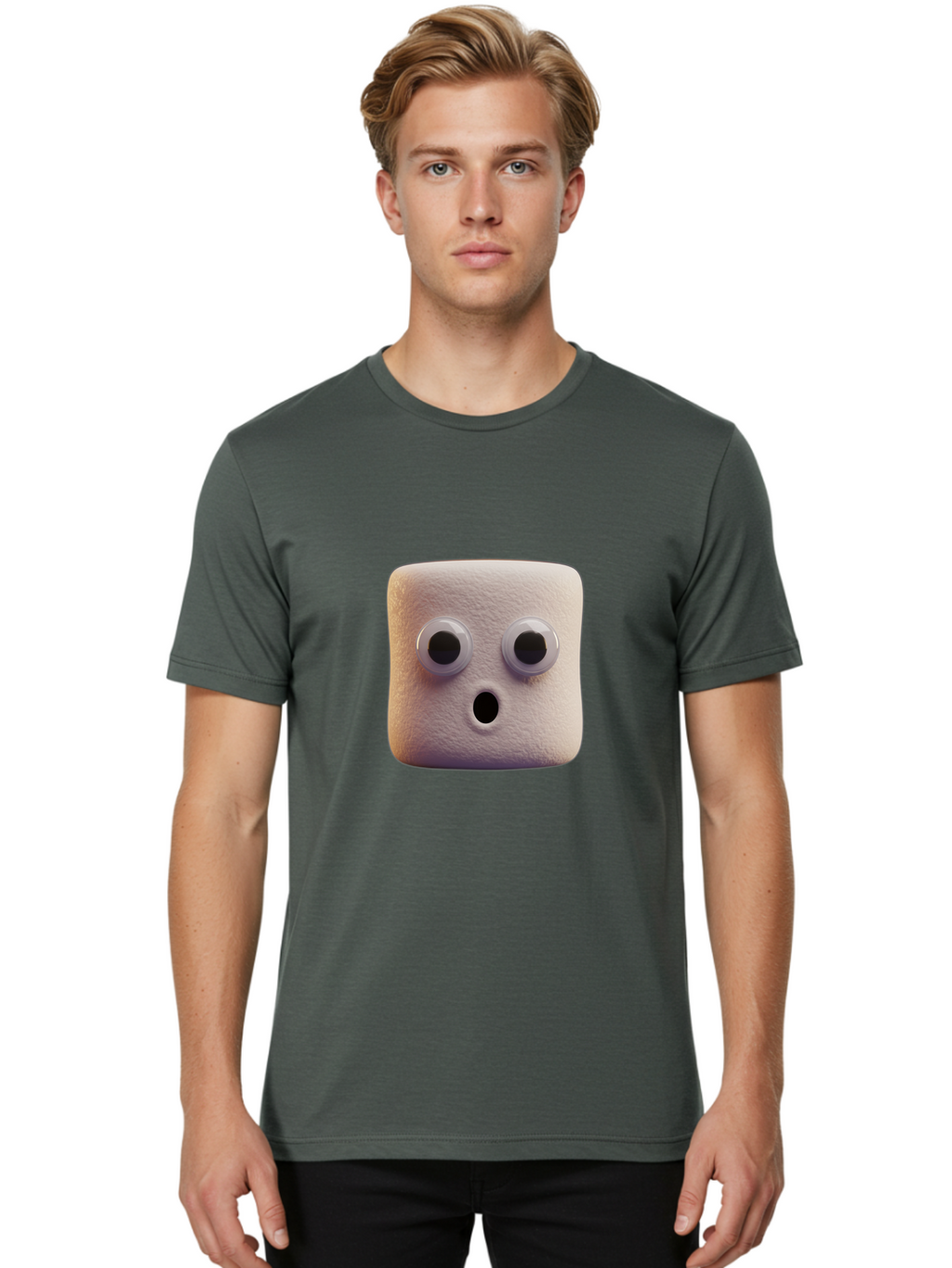 Marshmallow-Character Men'S Graphic Tee, 100% Cotton, Comfortable Casual Summer Wear, Machine Washable, Vintage Camera, Old Camera, Antique Camera, Black Camera, Classic Photography, Photography Equipment, Nostalgic Device, Film Camera, Bam843