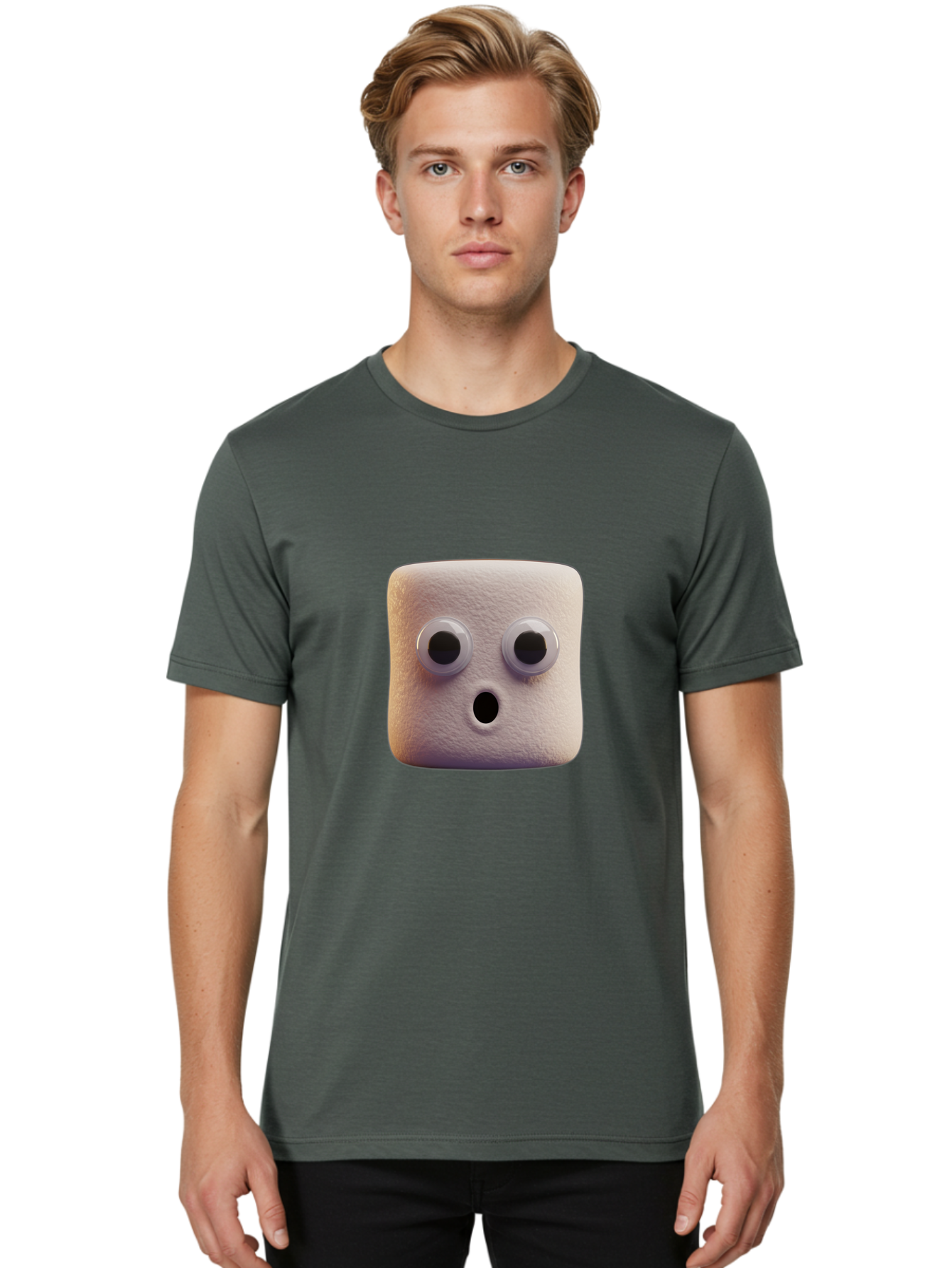 Marshmallow-Character Men'S Graphic Tee, 100% Cotton, Comfortable Casual Summer Wear, Machine Washable, Vintage Camera, Old Camera, Antique Camera, Black Camera, Classic Photography, Photography Equipment, Nostalgic Device, Film Camera, Bam843