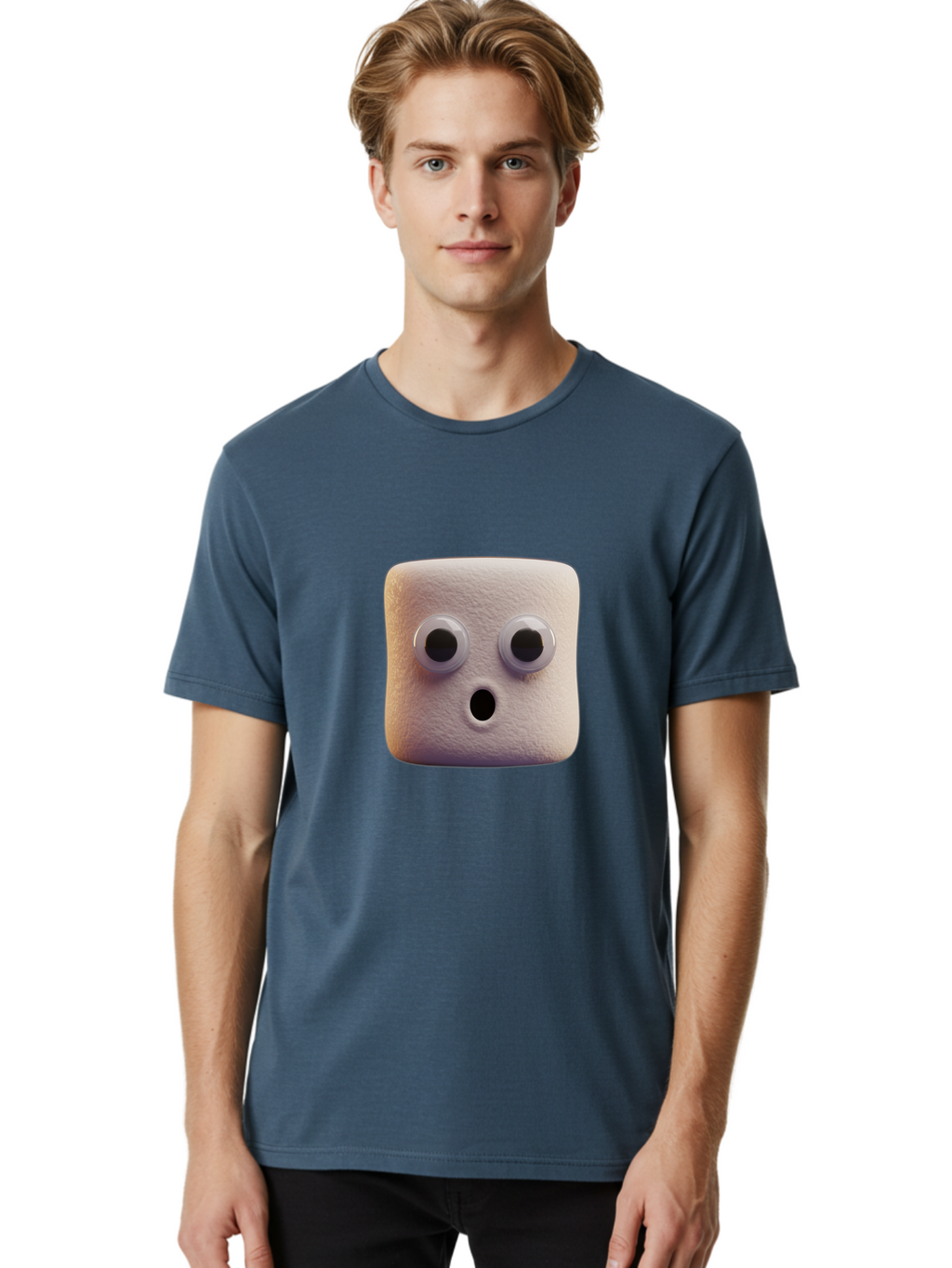 Marshmallow-Character Men'S Graphic Tee, 100% Cotton, Comfortable Casual Summer Wear, Machine Washable, Vintage Camera, Old Camera, Antique Camera, Black Camera, Classic Photography, Photography Equipment, Nostalgic Device, Film Camera, Bam843
