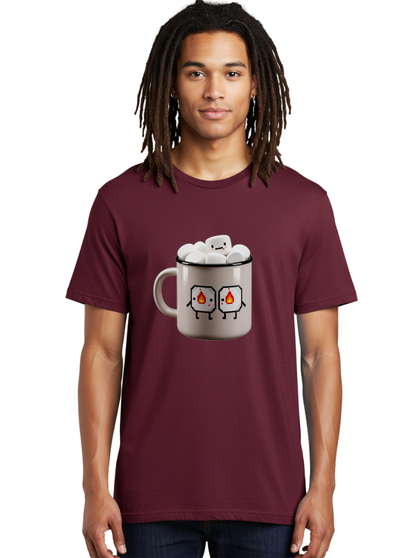 Marshmallow-Mug Men'S Graphic Tee, 100% Cotton, Comfortable Casual Summer Wear, Machine Washable, Vintage Camera, Old Camera, Antique Camera, Black Camera, Classic Photography, Photography Equipment, Nostalgic Device, Film Camera, Camera Art Bam845