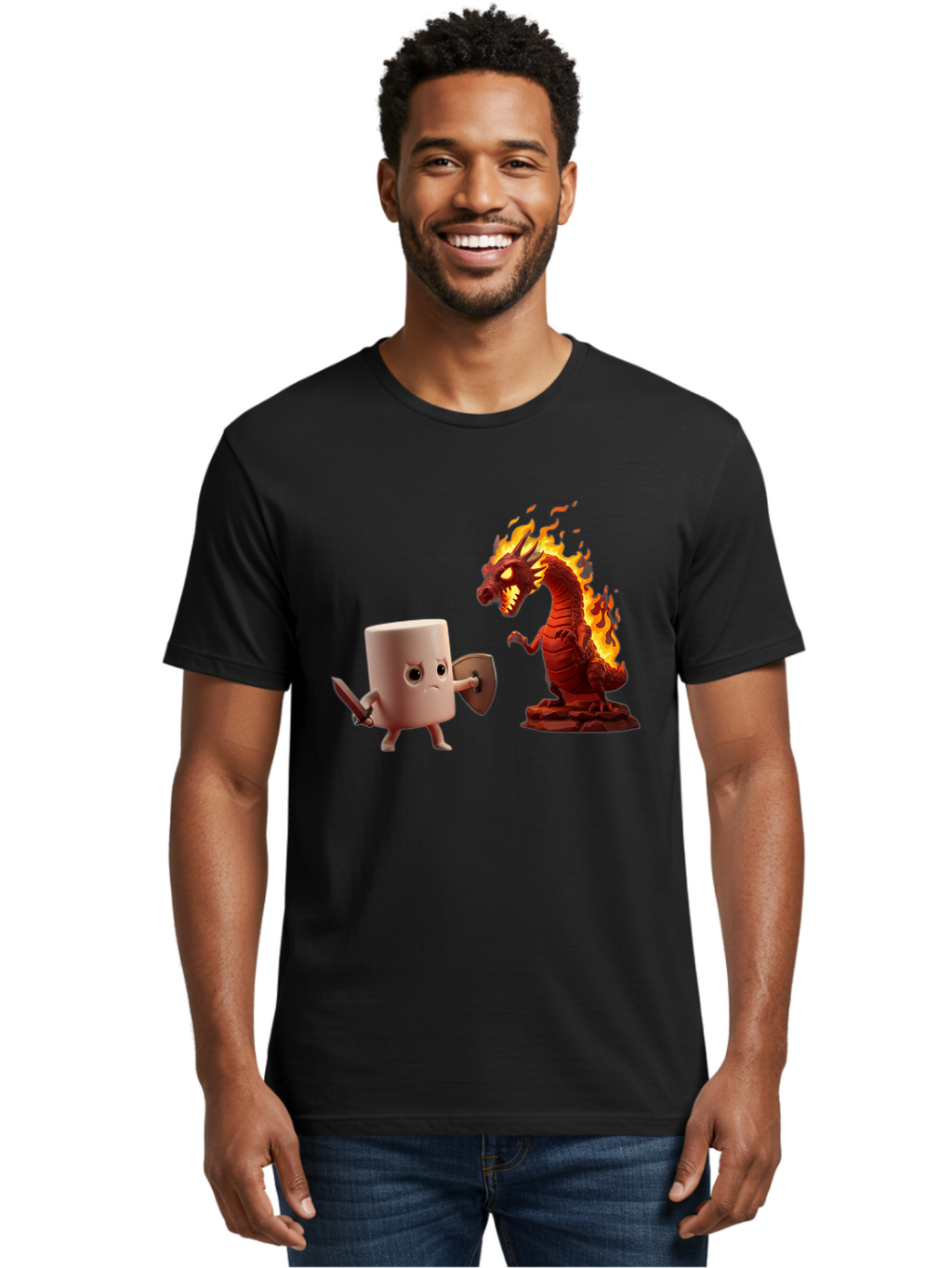 Marshmallow-Vs-Dragon Men'S Graphic Tee, 100% Cotton, Comfortable Casual Summer Wear, Machine Washable, Vintage Camera, Old Camera, Antique Camera, Black Camera, Classic Photography, Photography Equipment, Nostalgic Device, Film Camera, Bam847