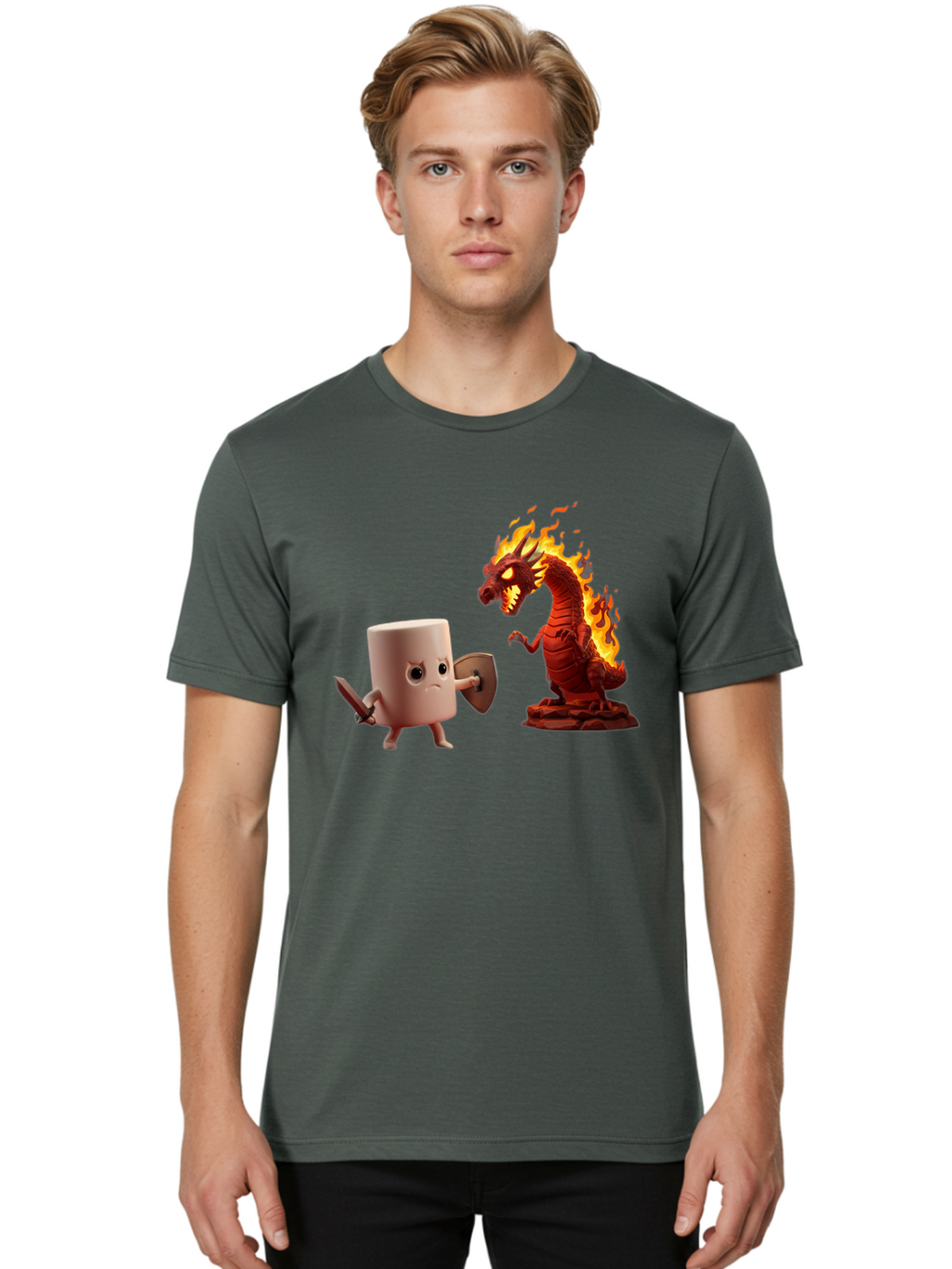 Marshmallow-Vs-Dragon Men'S Graphic Tee, 100% Cotton, Comfortable Casual Summer Wear, Machine Washable, Vintage Camera, Old Camera, Antique Camera, Black Camera, Classic Photography, Photography Equipment, Nostalgic Device, Film Camera, Bam847