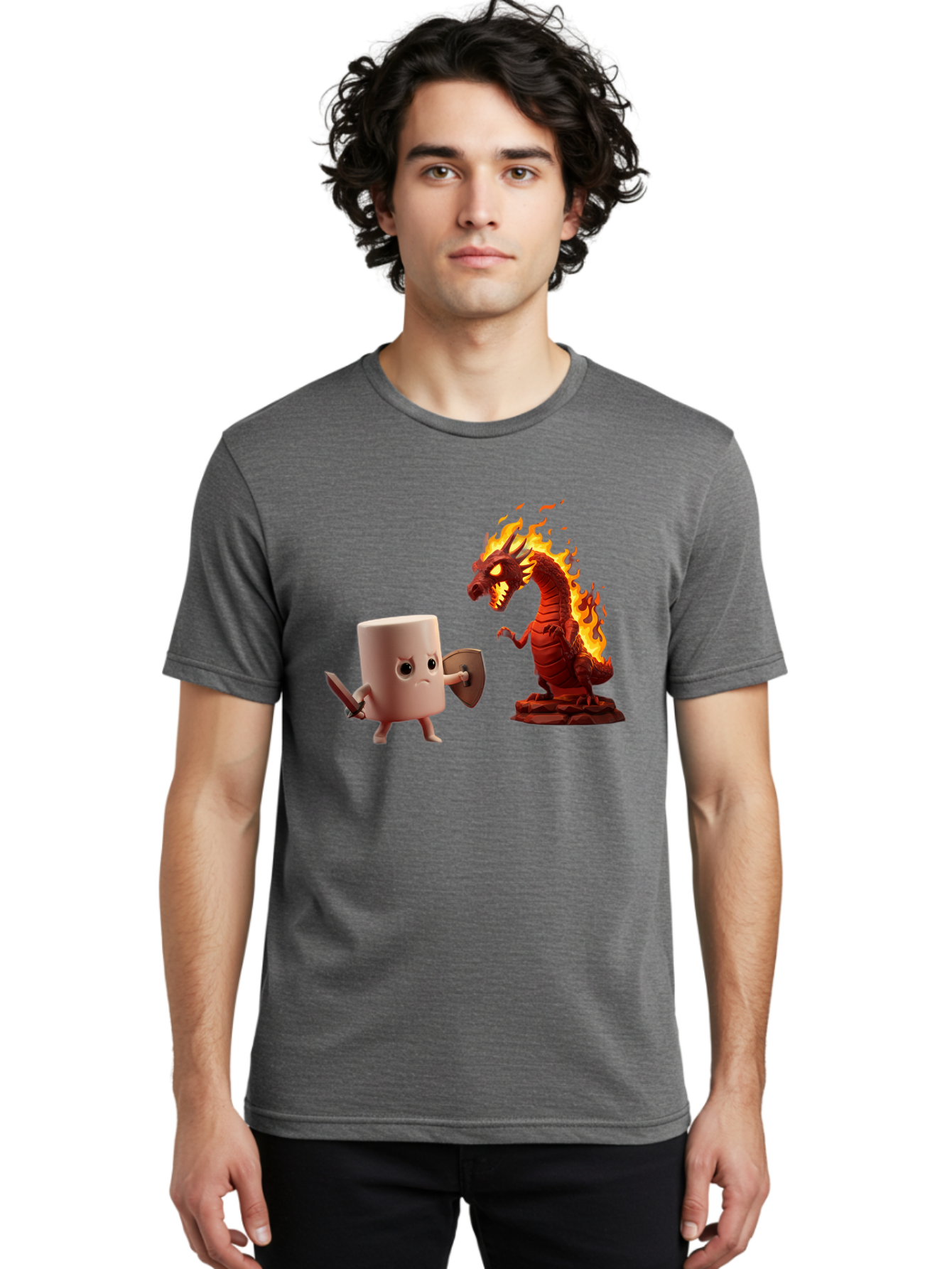 Marshmallow-Vs-Dragon Men'S Graphic Tee, 100% Cotton, Comfortable Casual Summer Wear, Machine Washable, Vintage Camera, Old Camera, Antique Camera, Black Camera, Classic Photography, Photography Equipment, Nostalgic Device, Film Camera, Bam847