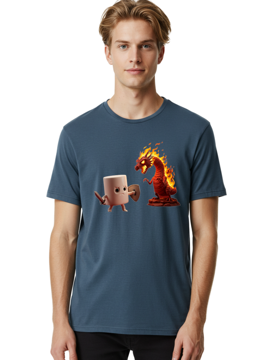 Marshmallow-Vs-Dragon Men'S Graphic Tee, 100% Cotton, Comfortable Casual Summer Wear, Machine Washable, Vintage Camera, Old Camera, Antique Camera, Black Camera, Classic Photography, Photography Equipment, Nostalgic Device, Film Camera, Bam847