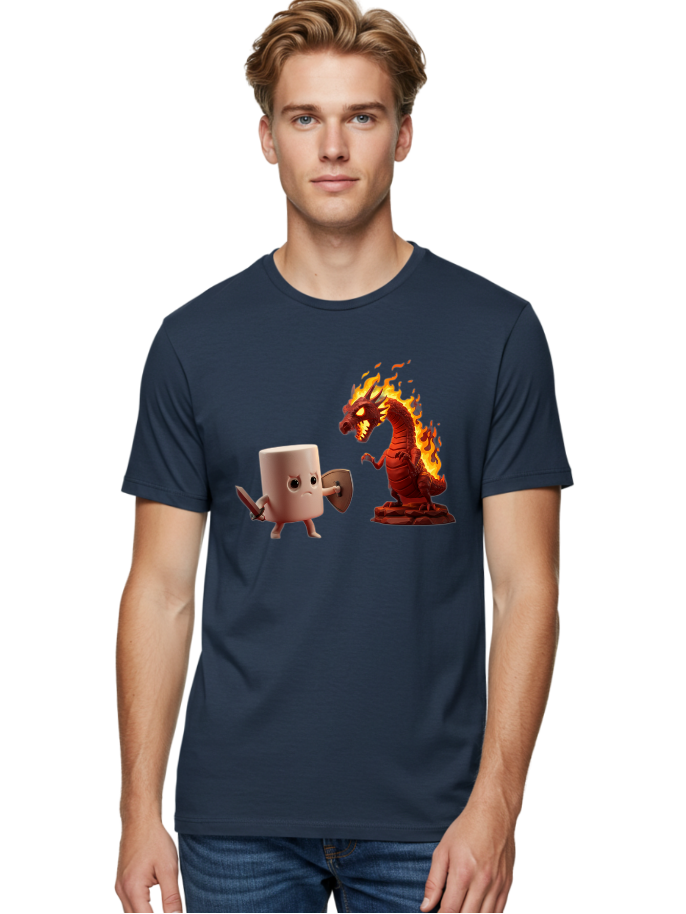 Marshmallow-Vs-Dragon Men'S Graphic Tee, 100% Cotton, Comfortable Casual Summer Wear, Machine Washable, Vintage Camera, Old Camera, Antique Camera, Black Camera, Classic Photography, Photography Equipment, Nostalgic Device, Film Camera, Bam847