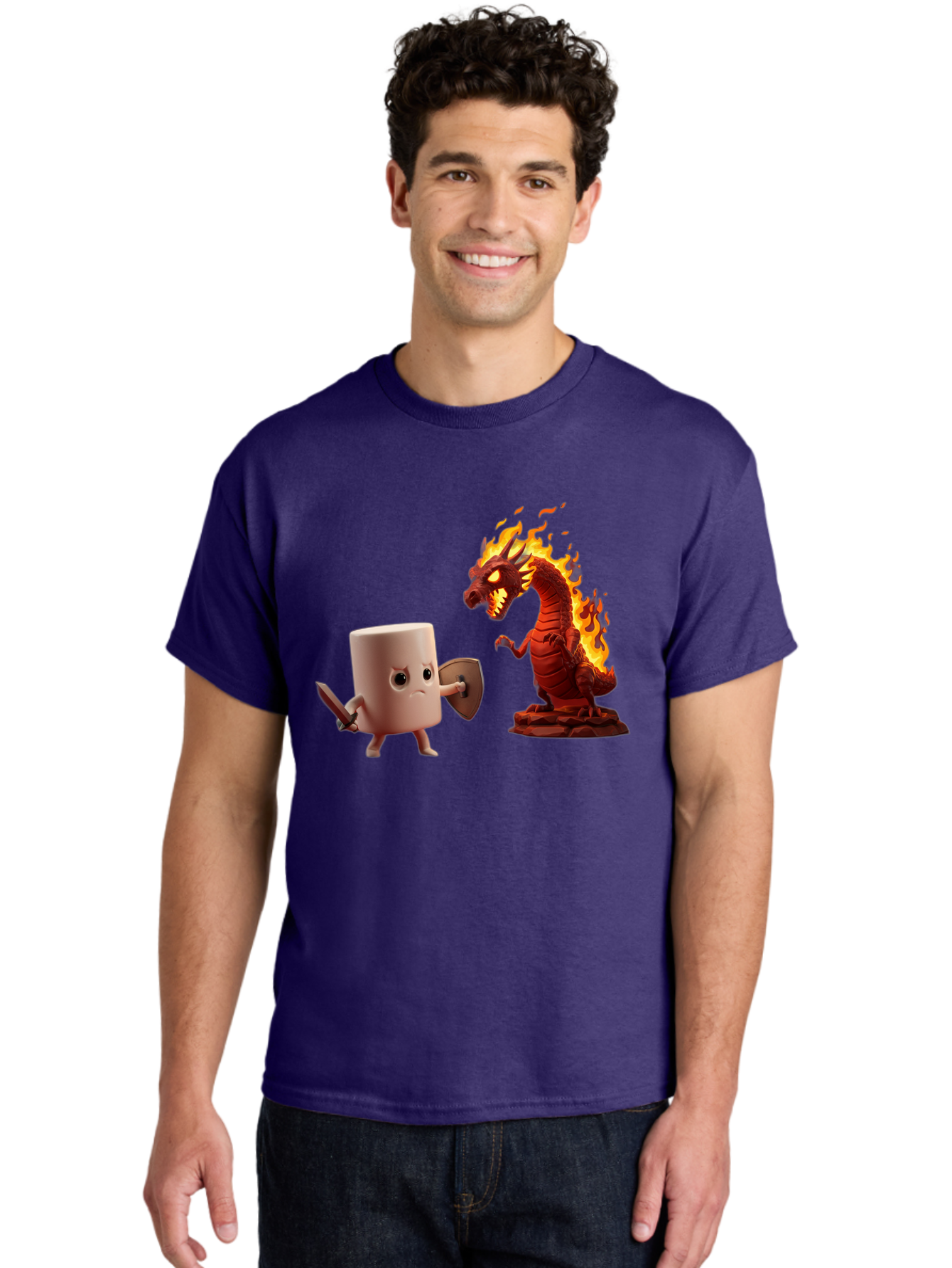 Marshmallow-Vs-Dragon Men'S Graphic Tee, 100% Cotton, Comfortable Casual Summer Wear, Machine Washable, Vintage Camera, Old Camera, Antique Camera, Black Camera, Classic Photography, Photography Equipment, Nostalgic Device, Film Camera, Bam847
