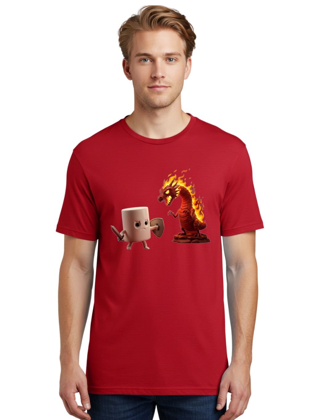 Marshmallow-Vs-Dragon Men'S Graphic Tee, 100% Cotton, Comfortable Casual Summer Wear, Machine Washable, Vintage Camera, Old Camera, Antique Camera, Black Camera, Classic Photography, Photography Equipment, Nostalgic Device, Film Camera, Bam847