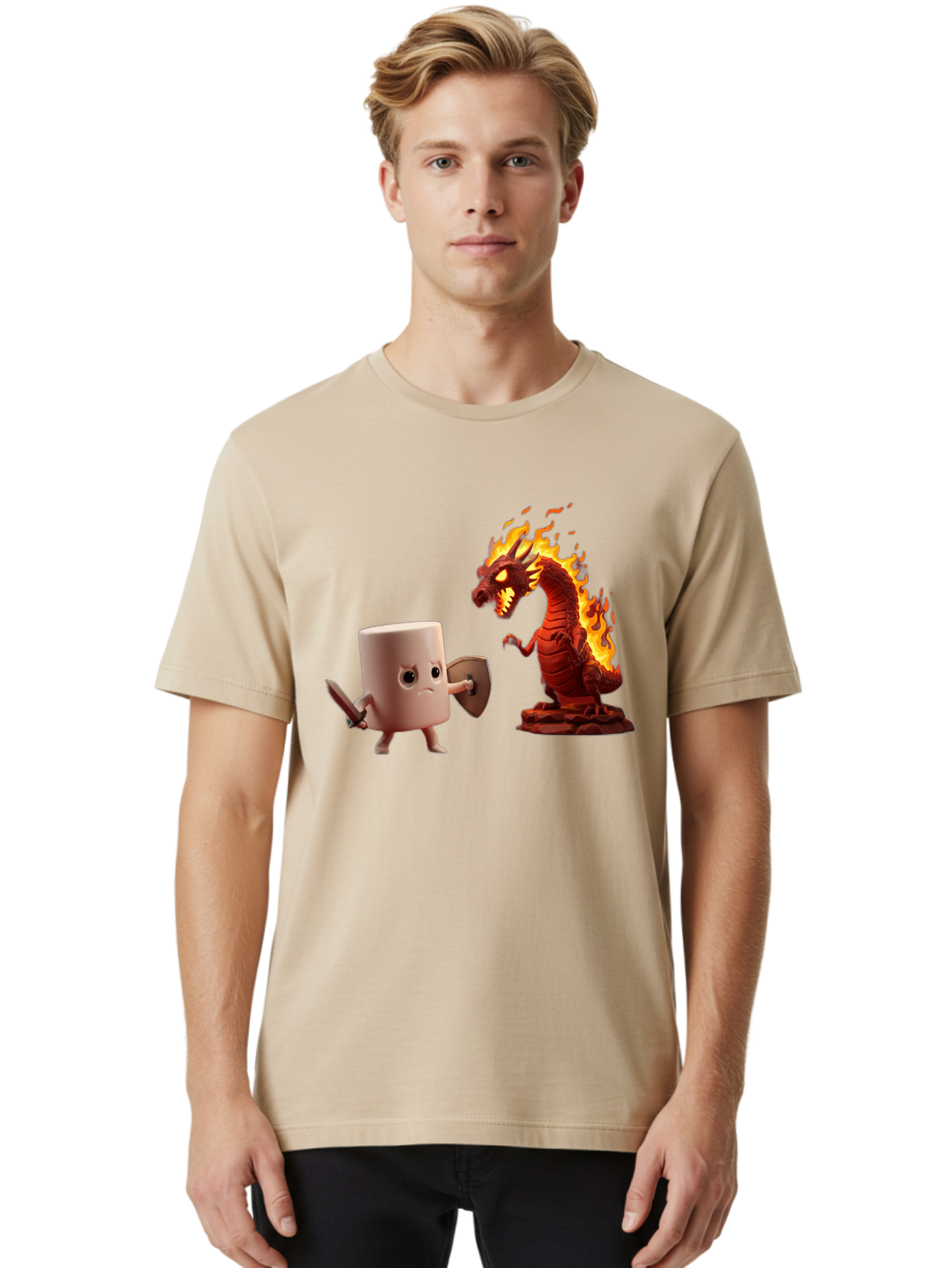 Marshmallow-Vs-Dragon Men'S Graphic Tee, 100% Cotton, Comfortable Casual Summer Wear, Machine Washable, Vintage Camera, Old Camera, Antique Camera, Black Camera, Classic Photography, Photography Equipment, Nostalgic Device, Film Camera, Bam847