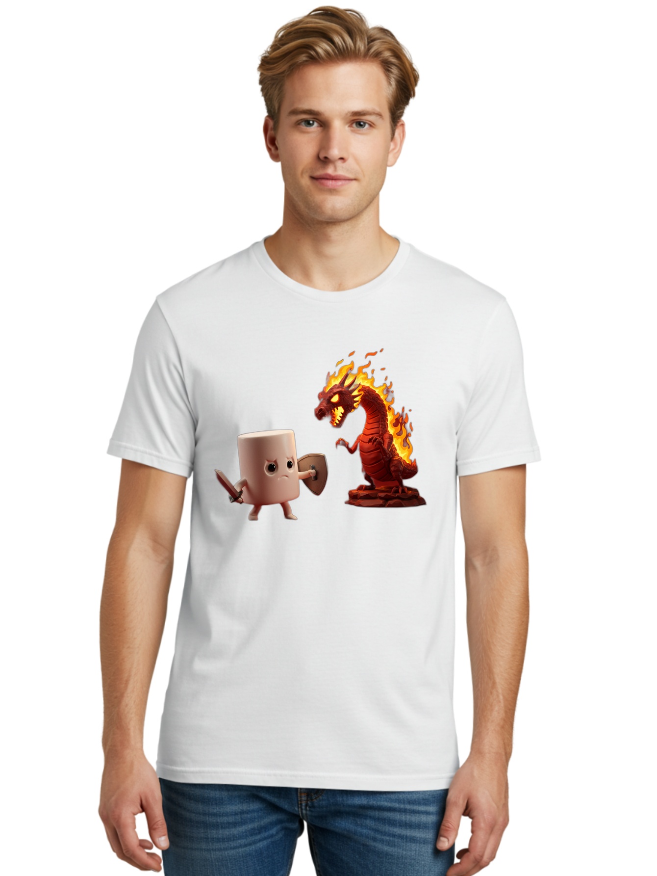 Marshmallow-Vs-Dragon Men'S Graphic Tee, 100% Cotton, Comfortable Casual Summer Wear, Machine Washable, Vintage Camera, Old Camera, Antique Camera, Black Camera, Classic Photography, Photography Equipment, Nostalgic Device, Film Camera, Bam847