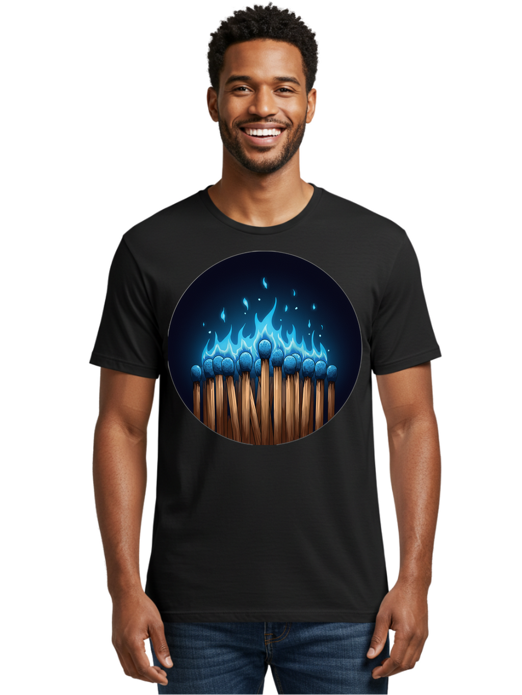 Matches-On-Fire Men'S Graphic Tee, 100% Cotton, Comfortable Casual Summer Wear, Machine Washable, Vintage Camera, Old Camera, Antique Camera, Black Camera, Classic Photography, Photography Equipment, Nostalgic Device, Film Camera, Camera Art Bam849