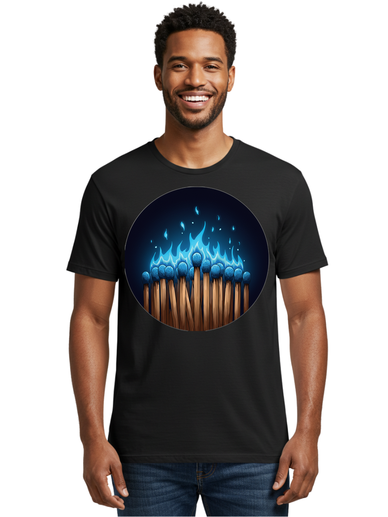 Matches-On-Fire Men'S Graphic Tee, 100% Cotton, Comfortable Casual Summer Wear, Machine Washable, Vintage Camera, Old Camera, Antique Camera, Black Camera, Classic Photography, Photography Equipment, Nostalgic Device, Film Camera, Camera Art Bam849