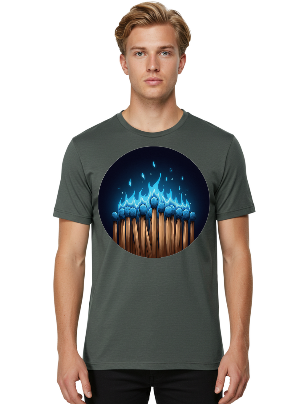 Matches-On-Fire Men'S Graphic Tee, 100% Cotton, Comfortable Casual Summer Wear, Machine Washable, Vintage Camera, Old Camera, Antique Camera, Black Camera, Classic Photography, Photography Equipment, Nostalgic Device, Film Camera, Camera Art Bam849