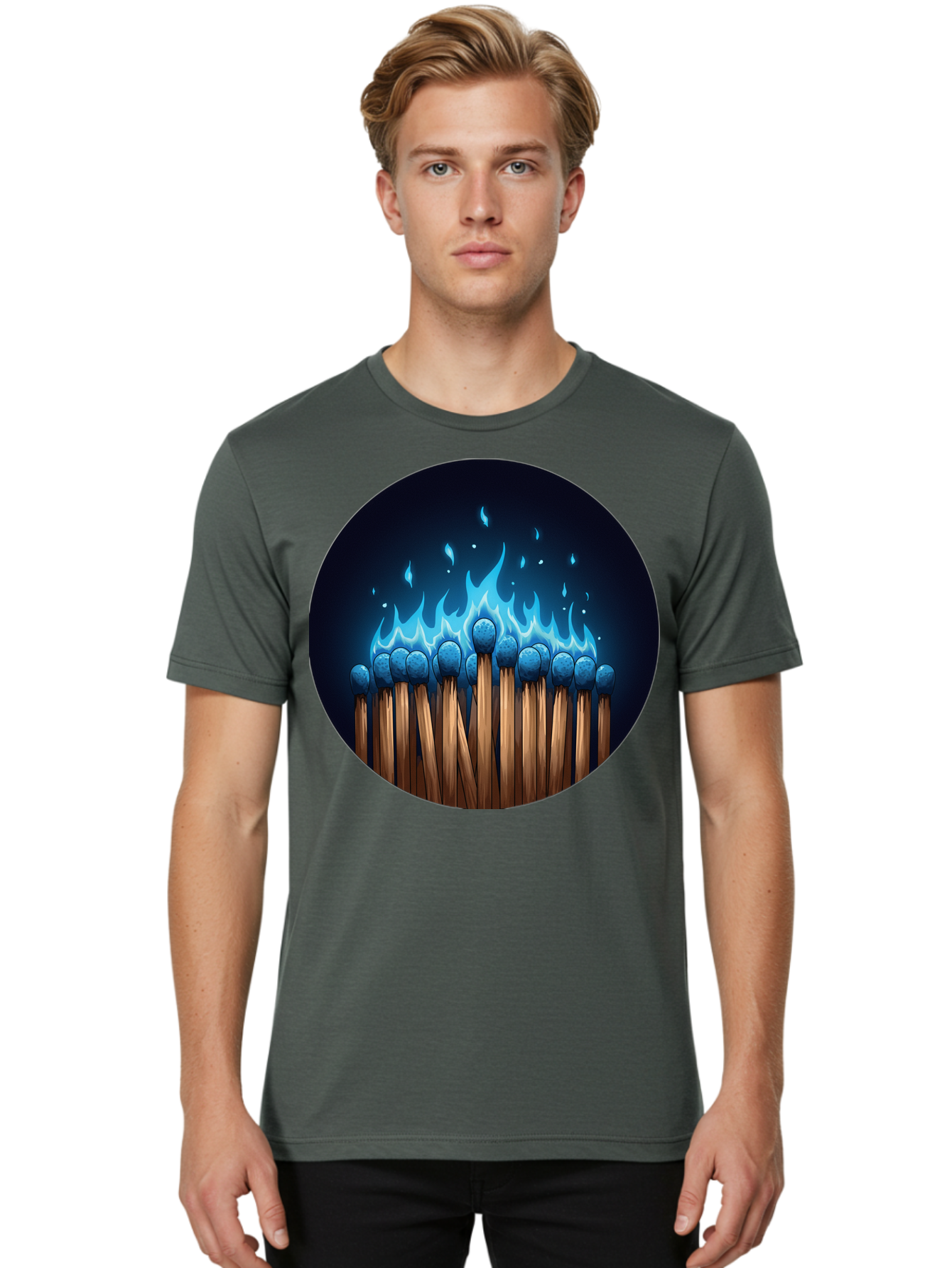 Matches-On-Fire Men'S Graphic Tee, 100% Cotton, Comfortable Casual Summer Wear, Machine Washable, Vintage Camera, Old Camera, Antique Camera, Black Camera, Classic Photography, Photography Equipment, Nostalgic Device, Film Camera, Camera Art Bam849