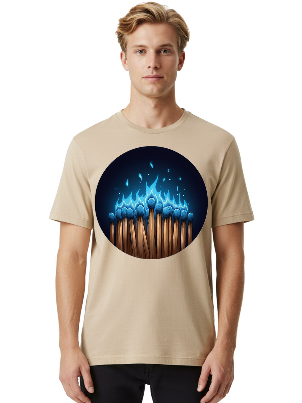 Matches-On-Fire Men'S Graphic Tee, 100% Cotton, Comfortable Casual Summer Wear, Machine Washable, Vintage Camera, Old Camera, Antique Camera, Black Camera, Classic Photography, Photography Equipment, Nostalgic Device, Film Camera, Camera Art Bam849
