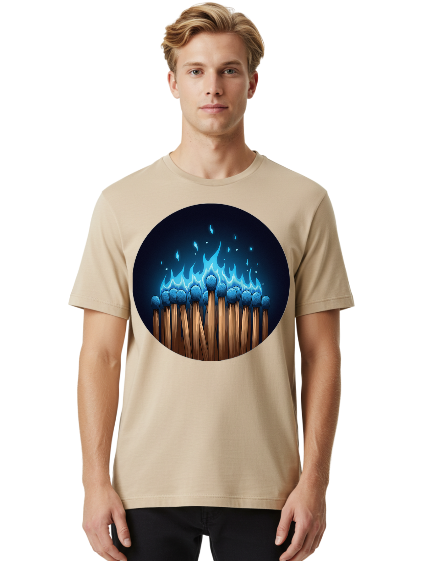 Matches-On-Fire Men'S Graphic Tee, 100% Cotton, Comfortable Casual Summer Wear, Machine Washable, Vintage Camera, Old Camera, Antique Camera, Black Camera, Classic Photography, Photography Equipment, Nostalgic Device, Film Camera, Camera Art Bam849