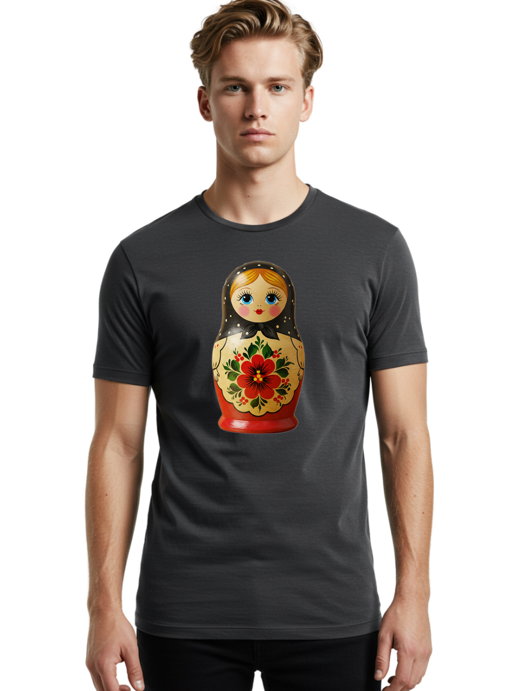 Matryoshka-Doll Men'S Graphic Tee, 100% Cotton, Comfortable Casual Summer Wear, Machine Washable, Vintage Camera, Old Camera, Antique Camera, Black Camera, Classic Photography, Photography Equipment, Nostalgic Device, Film Camera, Camera Art Bam850