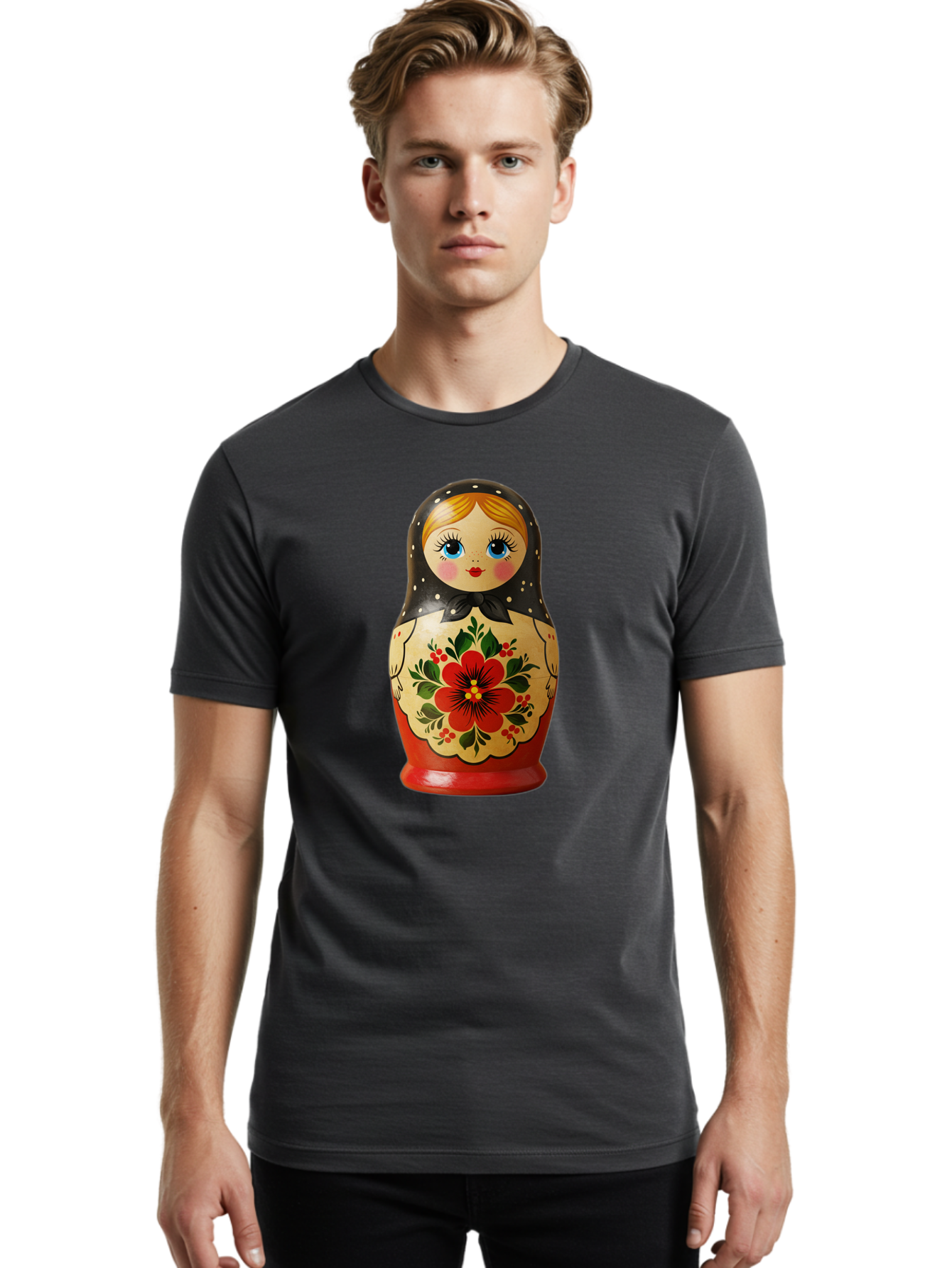 Matryoshka-Doll Men'S Graphic Tee, 100% Cotton, Comfortable Casual Summer Wear, Machine Washable, Vintage Camera, Old Camera, Antique Camera, Black Camera, Classic Photography, Photography Equipment, Nostalgic Device, Film Camera, Camera Art Bam850