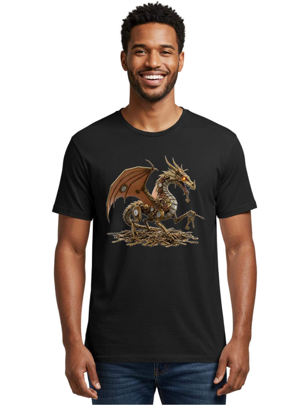 Mechanical-Dragon Men'S Graphic Tee, 100% Cotton, Comfortable Casual Summer Wear, Machine Washable, Vintage Camera, Old Camera, Antique Camera, Black Camera, Classic Photography, Photography Equipment, Nostalgic Device, Film Camera, Camera Art Bam852