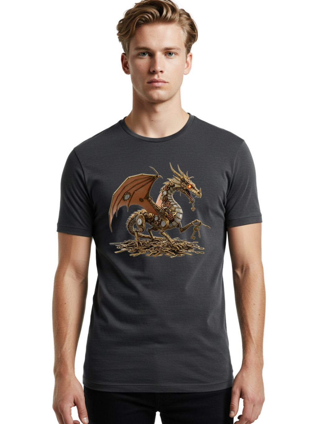Mechanical-Dragon Men'S Graphic Tee, 100% Cotton, Comfortable Casual Summer Wear, Machine Washable, Vintage Camera, Old Camera, Antique Camera, Black Camera, Classic Photography, Photography Equipment, Nostalgic Device, Film Camera, Camera Art Bam852