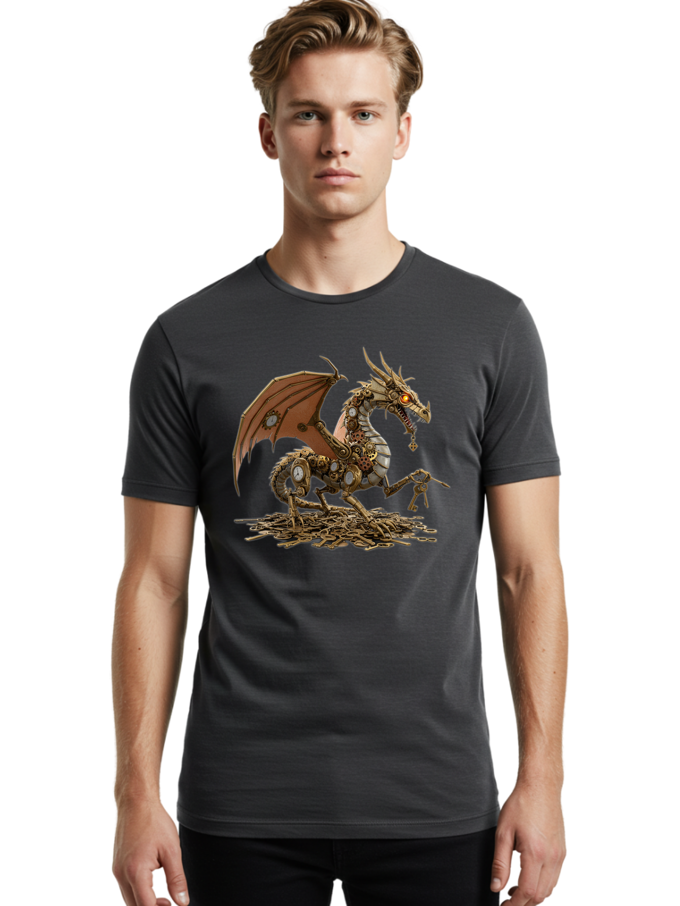 Mechanical-Dragon Men'S Graphic Tee, 100% Cotton, Comfortable Casual Summer Wear, Machine Washable, Vintage Camera, Old Camera, Antique Camera, Black Camera, Classic Photography, Photography Equipment, Nostalgic Device, Film Camera, Camera Art Bam852