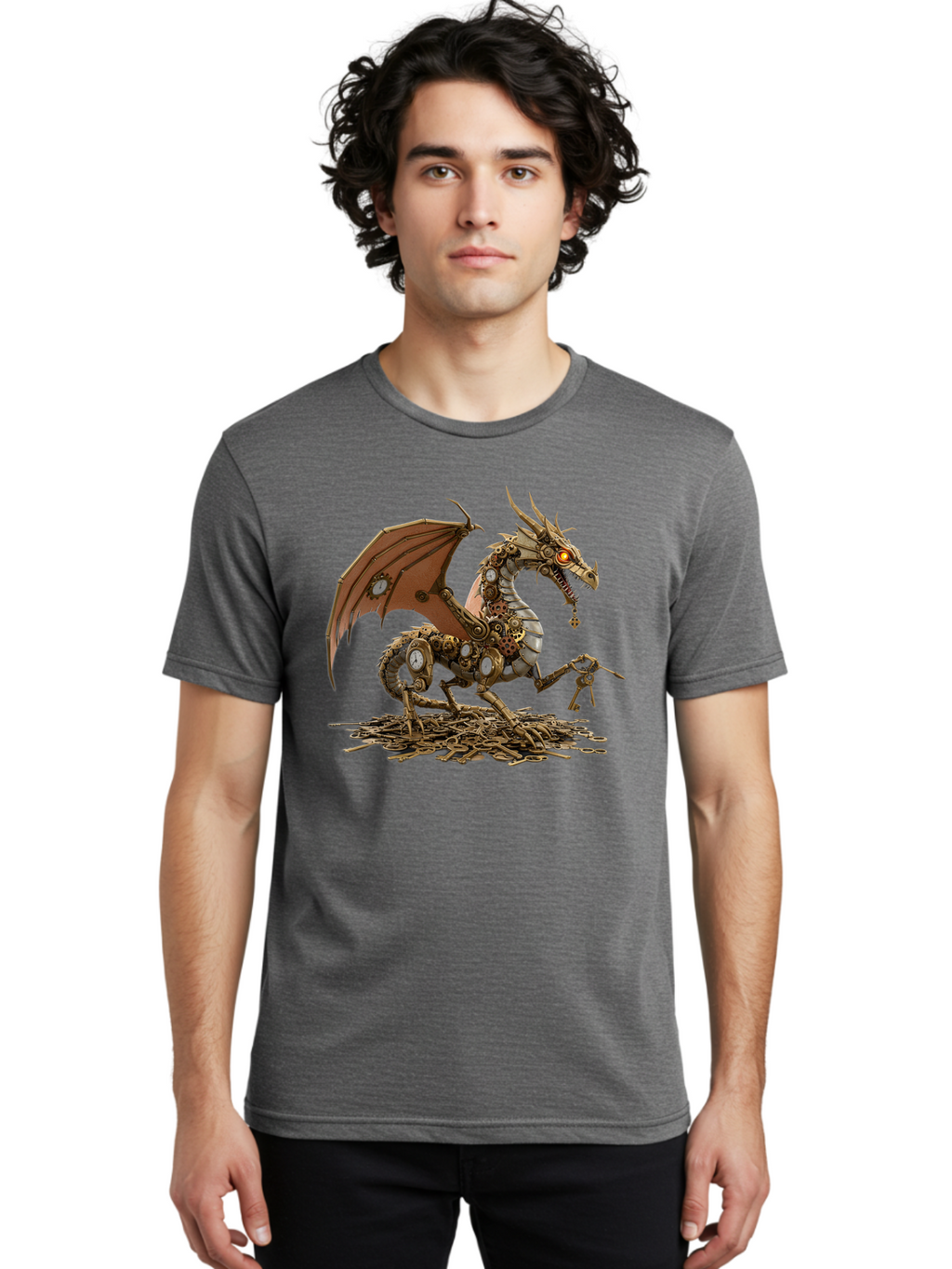 Mechanical-Dragon Men'S Graphic Tee, 100% Cotton, Comfortable Casual Summer Wear, Machine Washable, Vintage Camera, Old Camera, Antique Camera, Black Camera, Classic Photography, Photography Equipment, Nostalgic Device, Film Camera, Camera Art Bam852