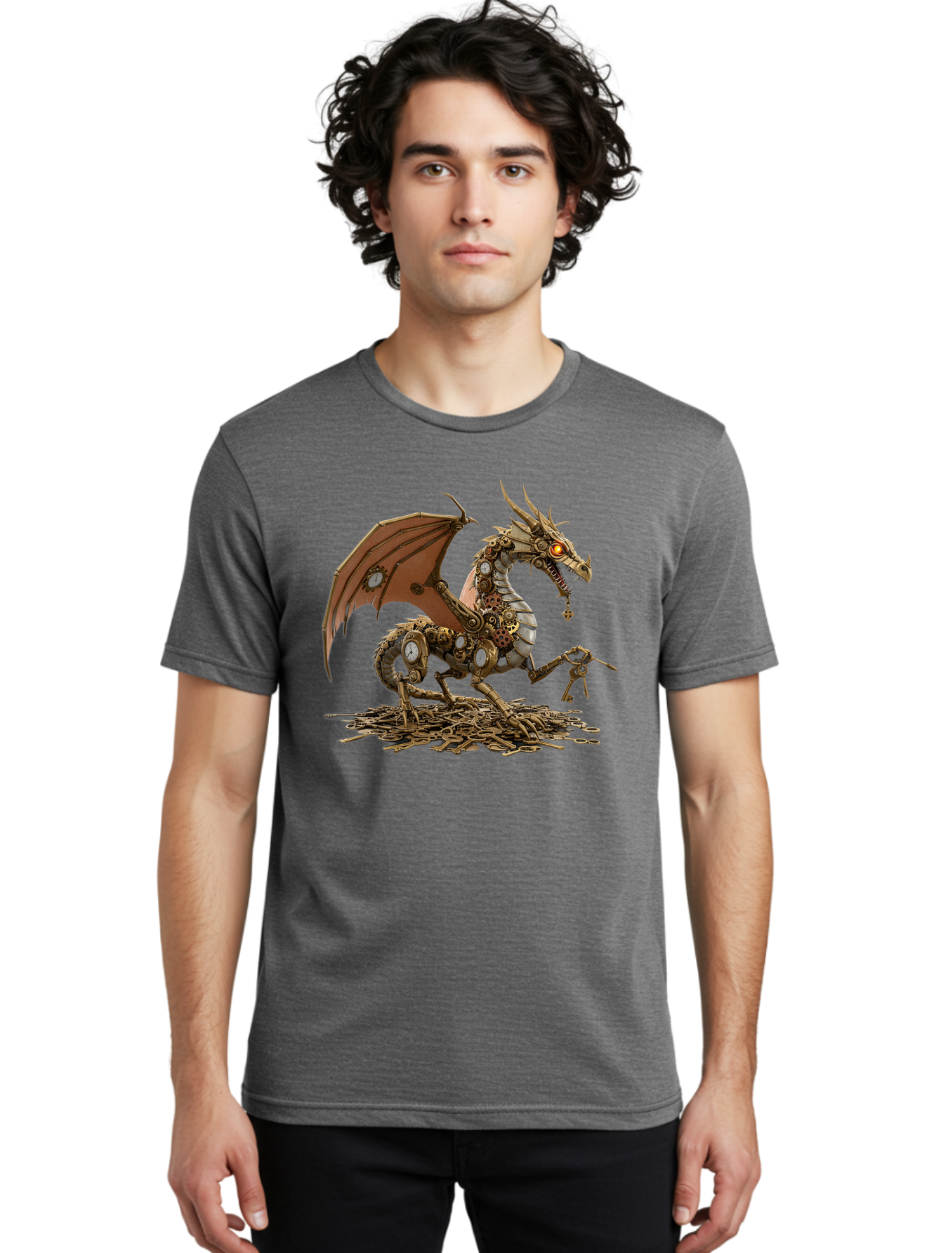 Mechanical-Dragon Men'S Graphic Tee, 100% Cotton, Comfortable Casual Summer Wear, Machine Washable, Vintage Camera, Old Camera, Antique Camera, Black Camera, Classic Photography, Photography Equipment, Nostalgic Device, Film Camera, Camera Art Bam852