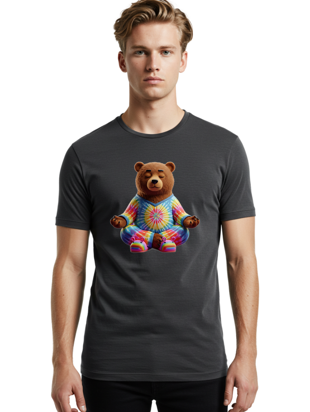 Meditating-Bear Men'S Graphic Tee, 100% Cotton, Comfortable Casual Summer Wear, Machine Washable, Vintage Camera, Old Camera, Antique Camera, Black Camera, Classic Photography, Photography Equipment, Nostalgic Device, Film Camera, Camera Art Bam853