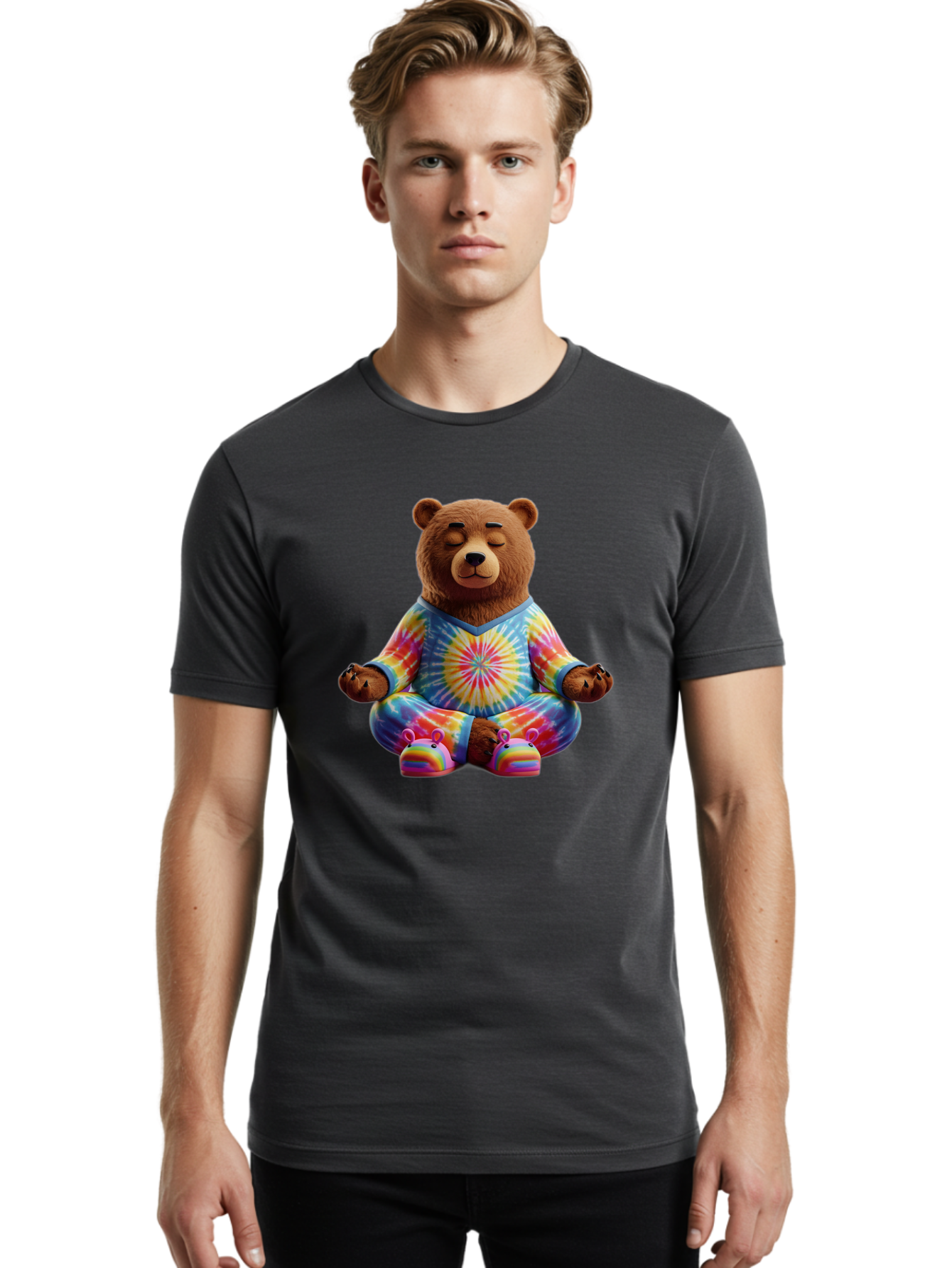 Meditating-Bear Men'S Graphic Tee, 100% Cotton, Comfortable Casual Summer Wear, Machine Washable, Vintage Camera, Old Camera, Antique Camera, Black Camera, Classic Photography, Photography Equipment, Nostalgic Device, Film Camera, Camera Art Bam853