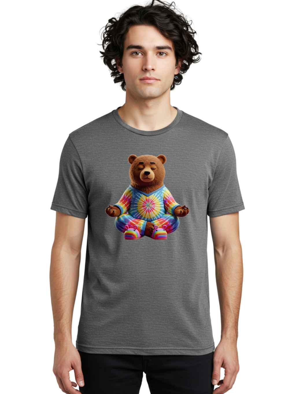 Meditating-Bear Men'S Graphic Tee, 100% Cotton, Comfortable Casual Summer Wear, Machine Washable, Vintage Camera, Old Camera, Antique Camera, Black Camera, Classic Photography, Photography Equipment, Nostalgic Device, Film Camera, Camera Art Bam853