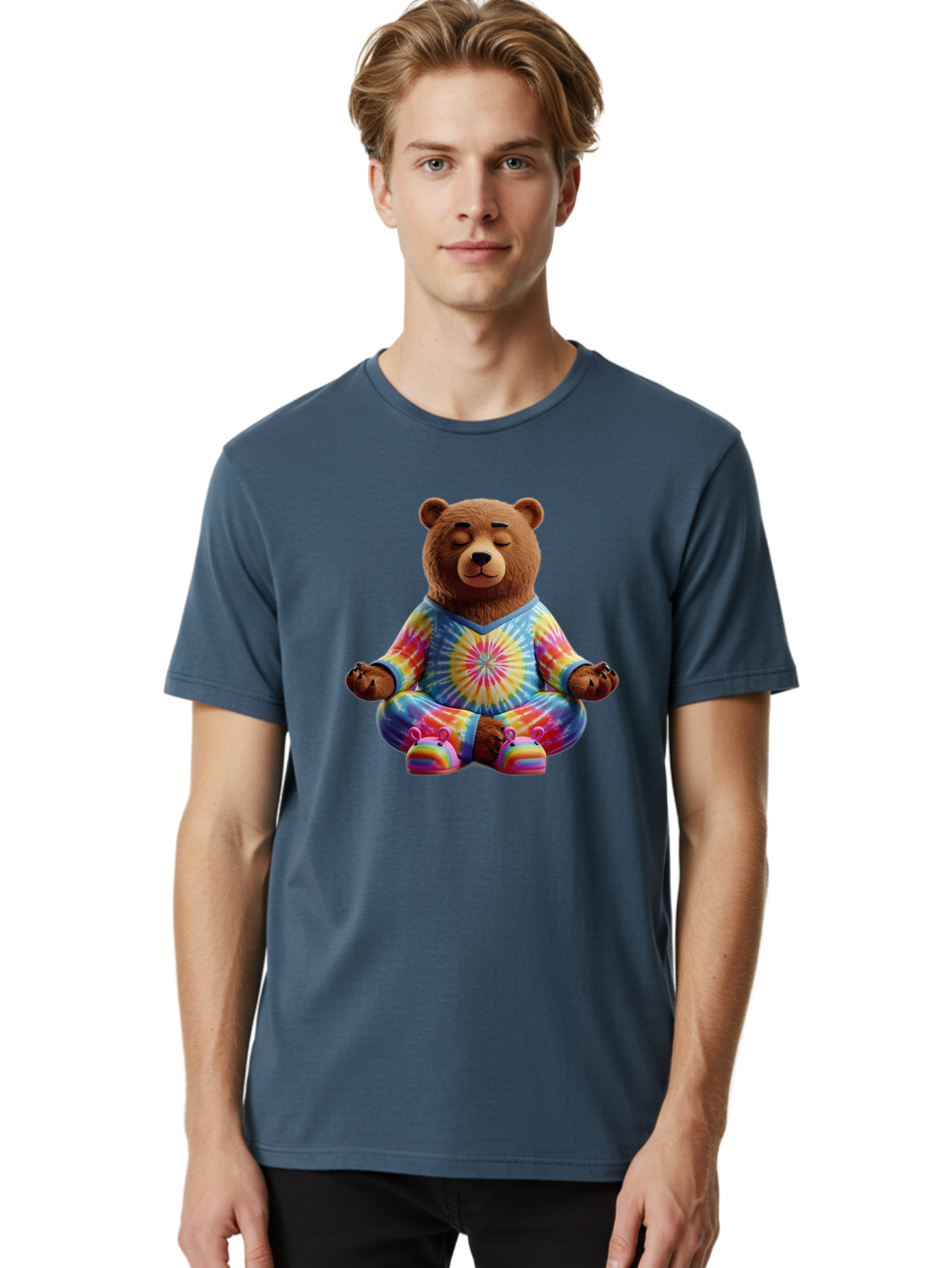 Meditating-Bear Men'S Graphic Tee, 100% Cotton, Comfortable Casual Summer Wear, Machine Washable, Vintage Camera, Old Camera, Antique Camera, Black Camera, Classic Photography, Photography Equipment, Nostalgic Device, Film Camera, Camera Art Bam853